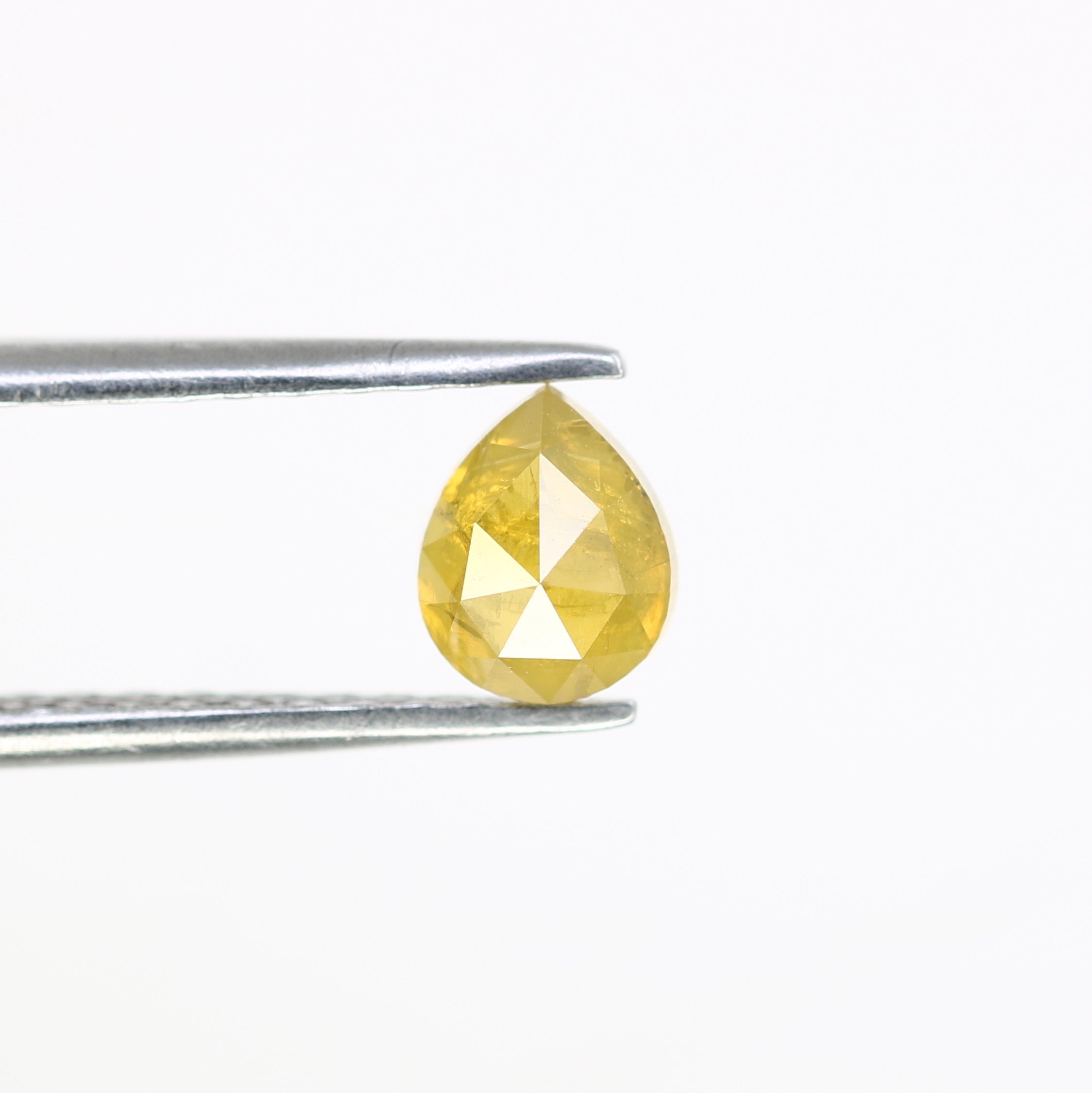 0.76 CT 5.90 MM Pear Shape Yellow Diamond For Engagement Ring