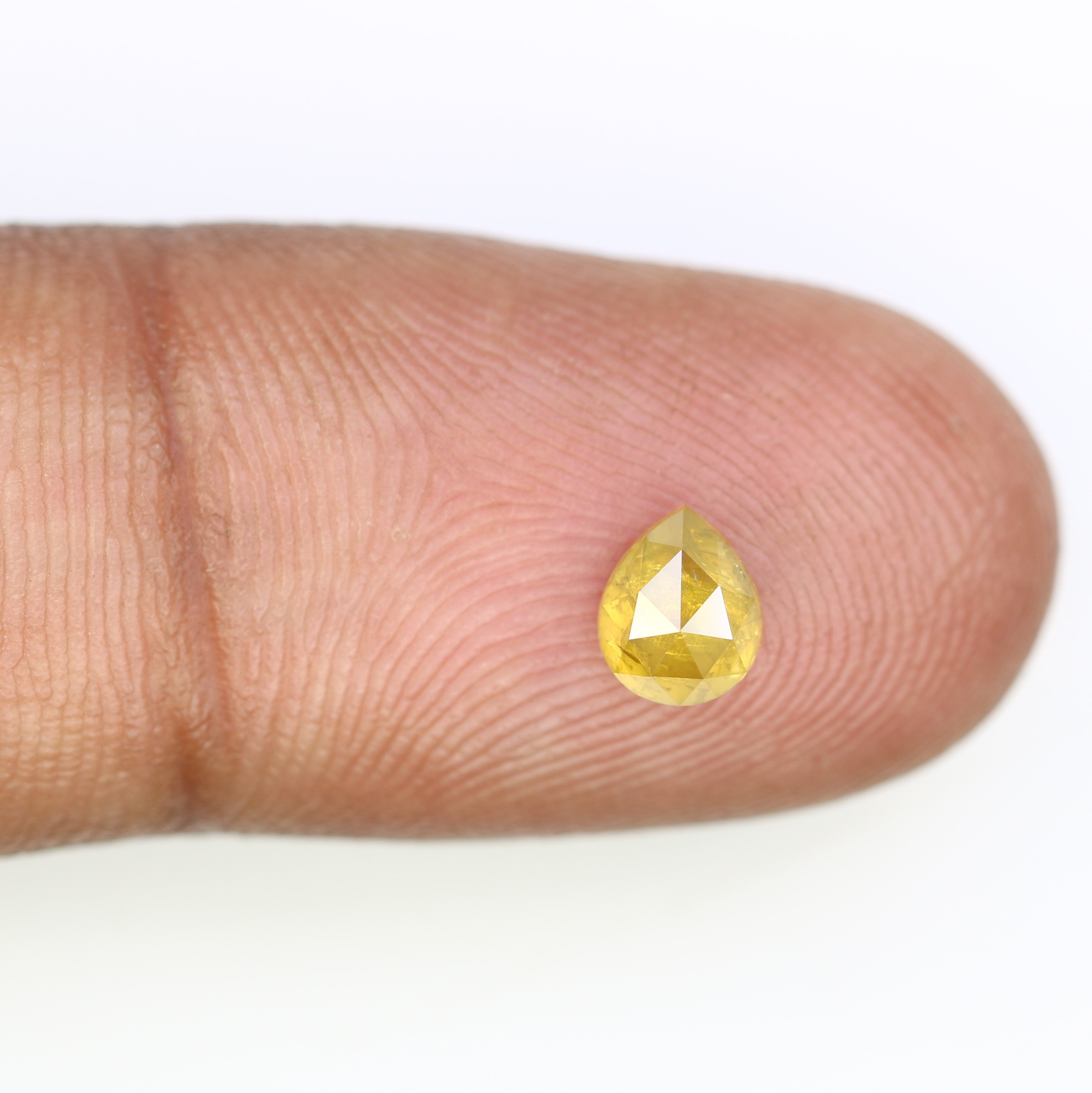 0.76 CT 5.90 MM Pear Shape Yellow Diamond For Engagement Ring