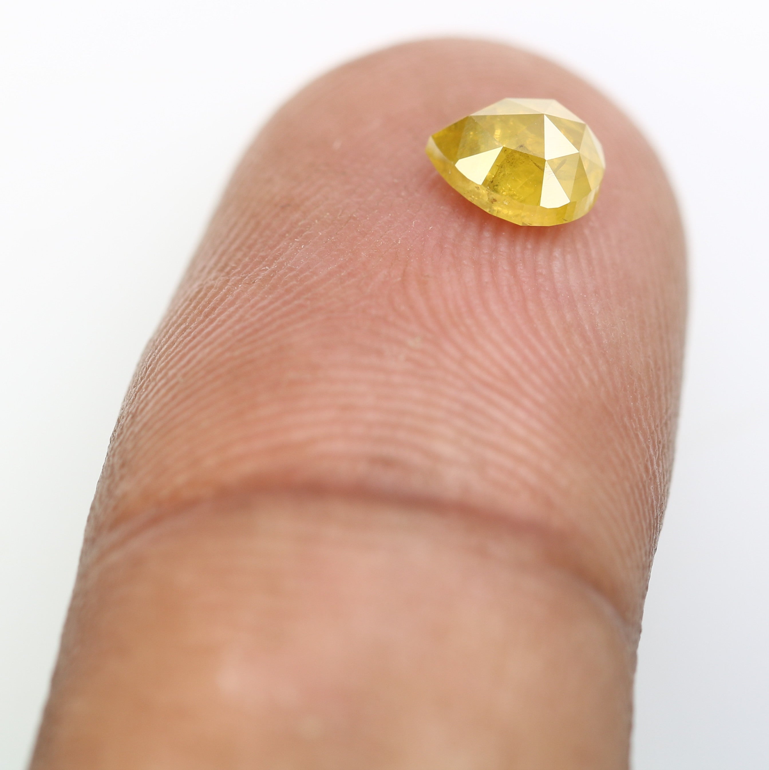 0.76 CT 5.90 MM Pear Shape Yellow Diamond For Engagement Ring