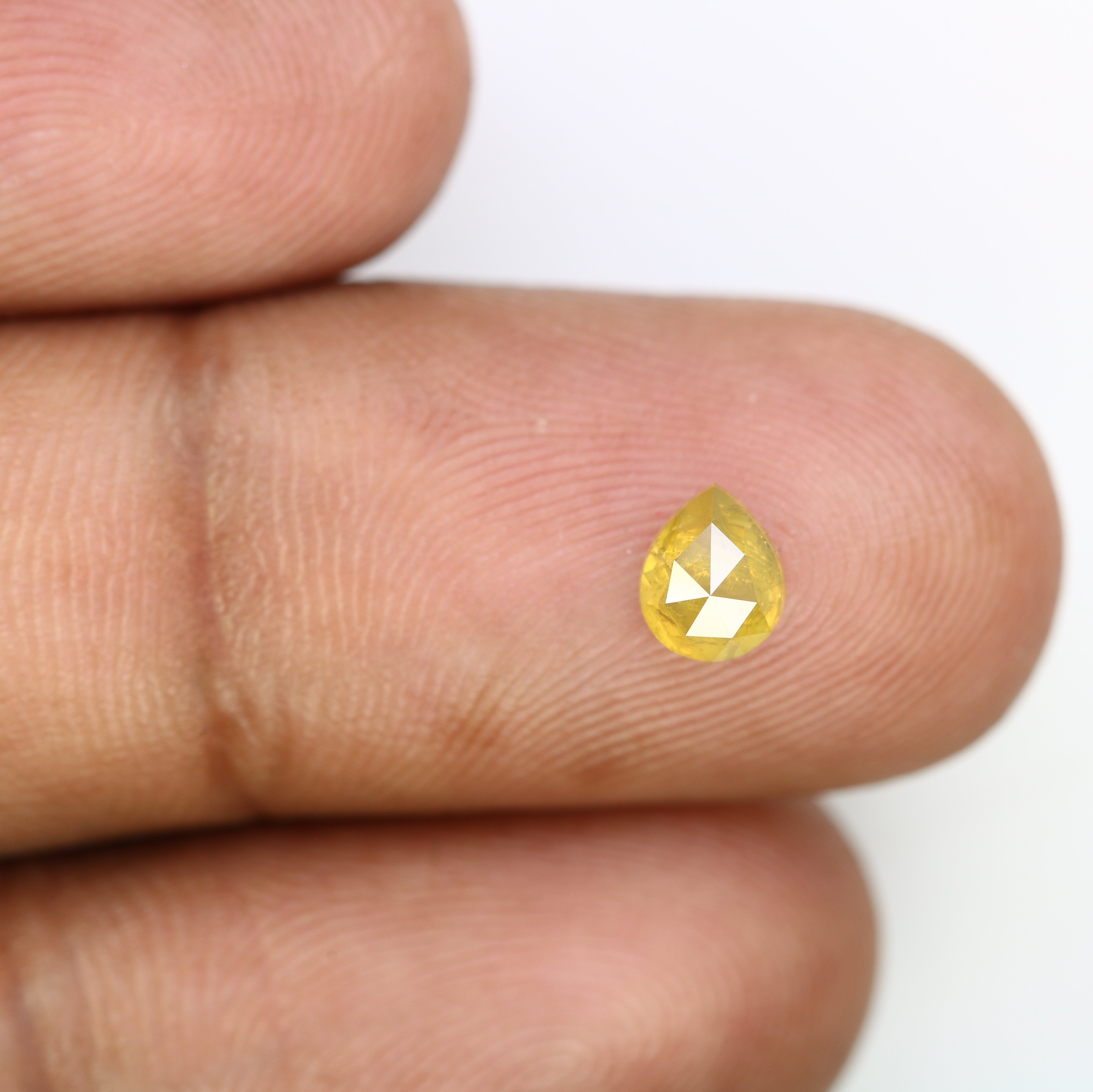 0.76 CT 5.90 MM Pear Shape Yellow Diamond For Engagement Ring