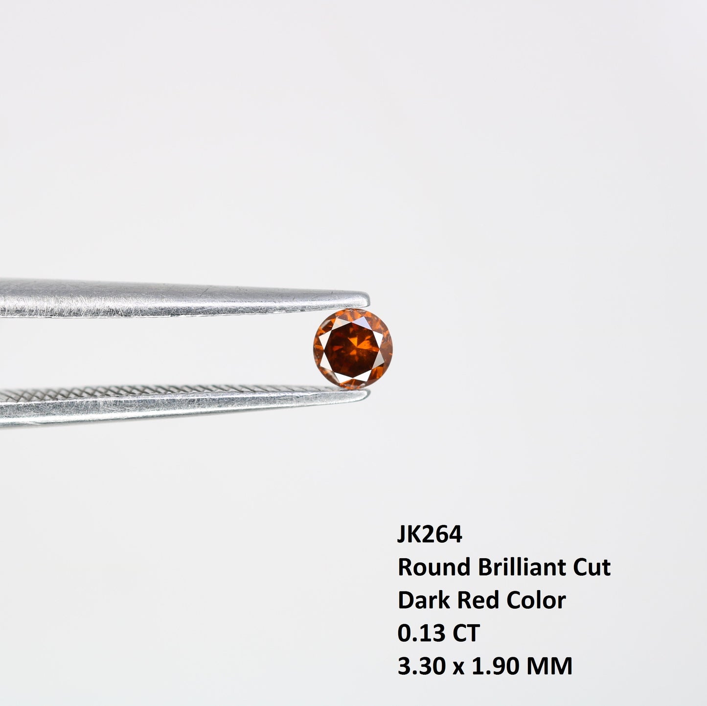 0.13 CT 3.30 MM Dark Red Round Brilliant Cut Diamond For Engagement Ring