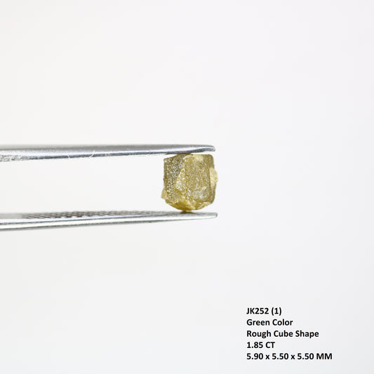 1.85 Carat Green Color Natural Rough Congo Cube Raw Diamond For Diamond Jewelry