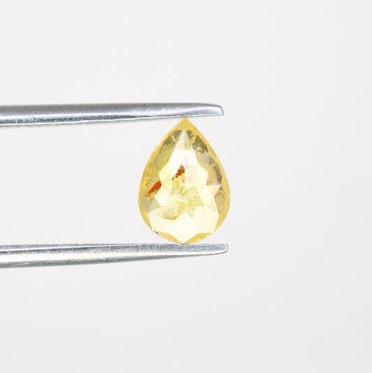 0.62 CT 6.90 MM Pear Cut Natural Yellow Diamond For Engagement Ring