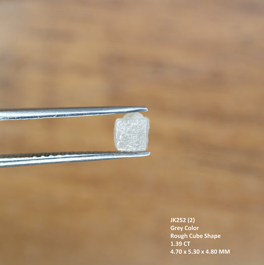 1.39 Carat Grey Color Natural Loose Congo Cube Rough Diamond For Wedding Ring