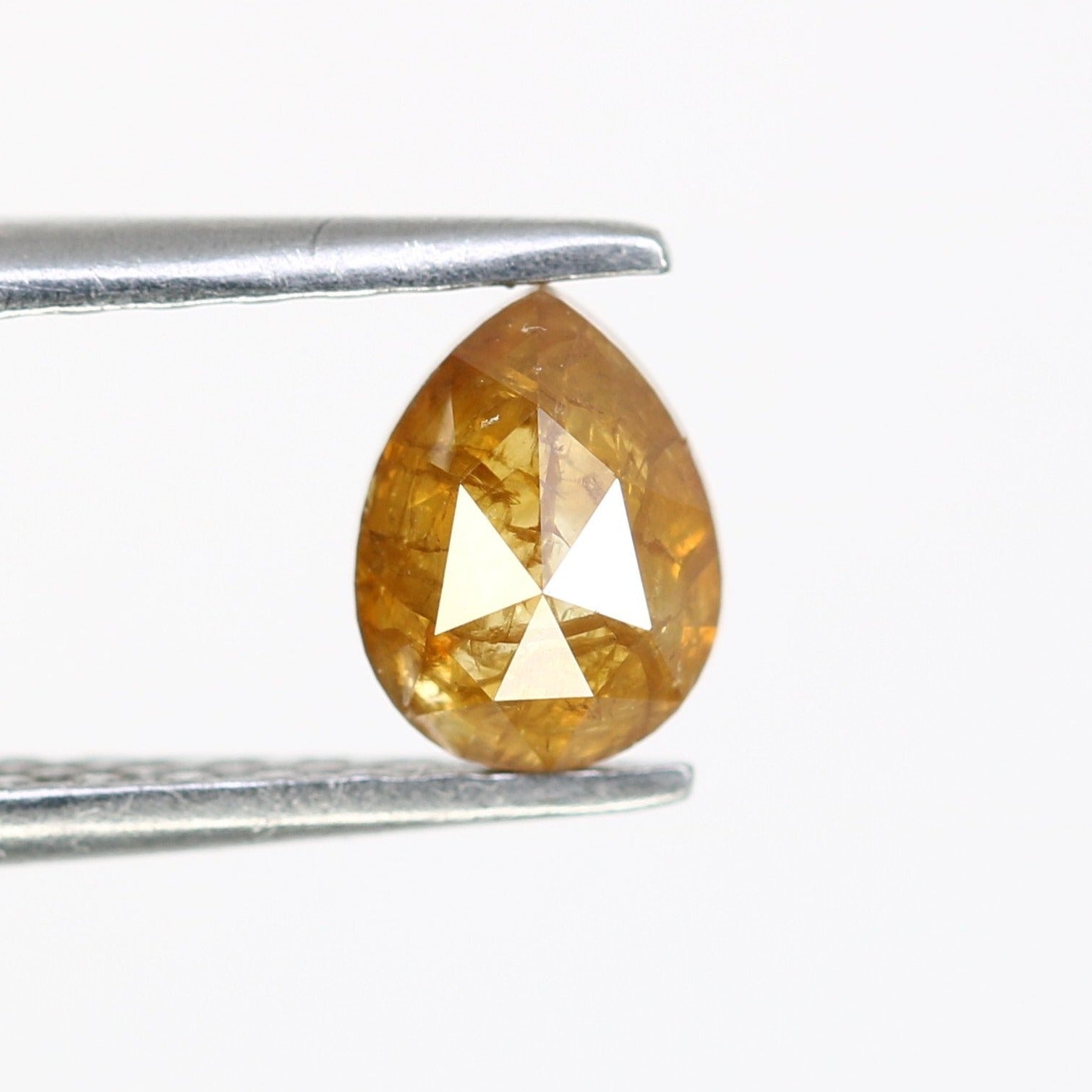 0.66 Carat Natural Orange Loose Pear Shaped Diamond For Wedding Ring