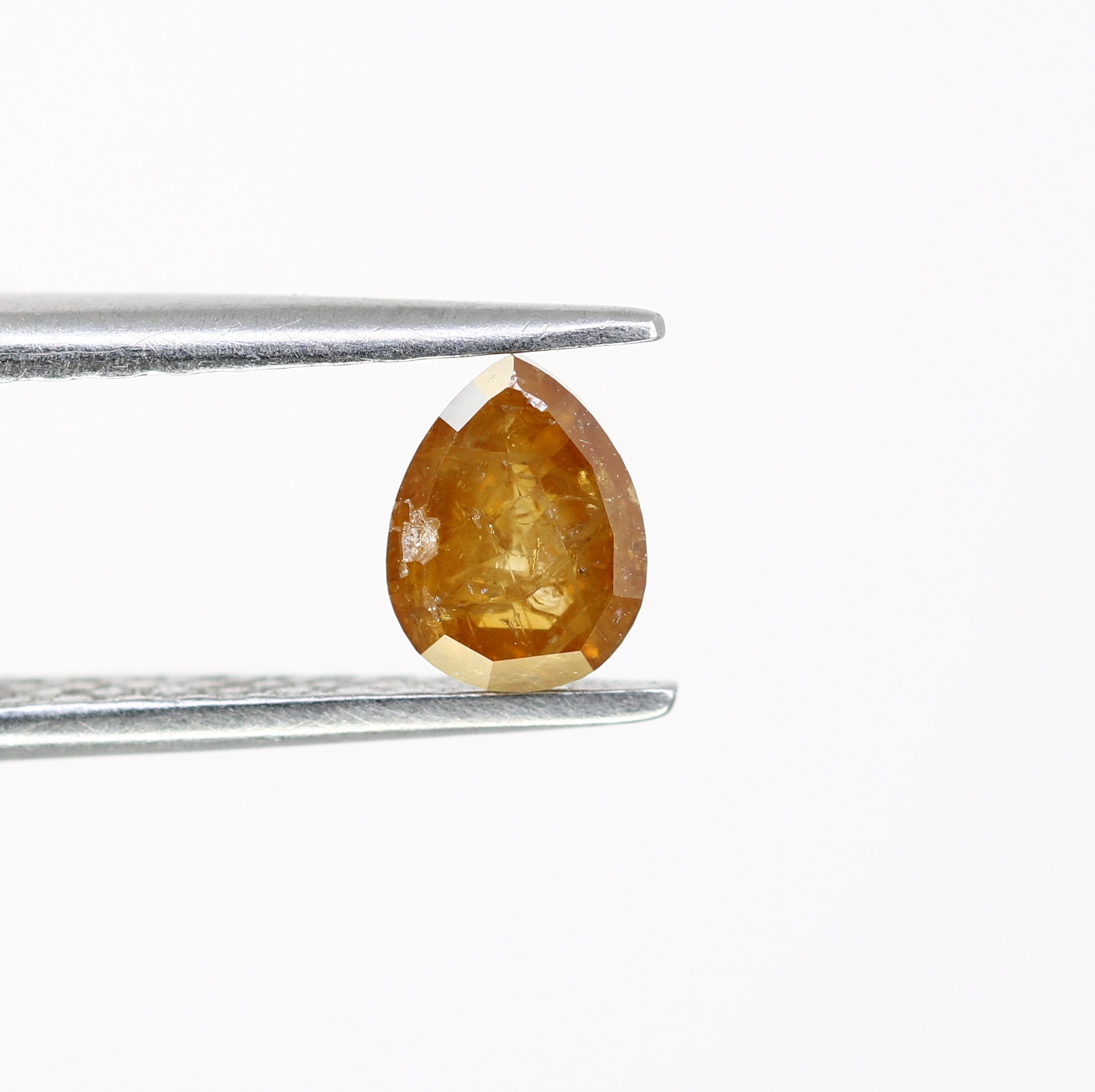 0.66 Carat Natural Orange Loose Pear Shaped Diamond For Wedding Ring