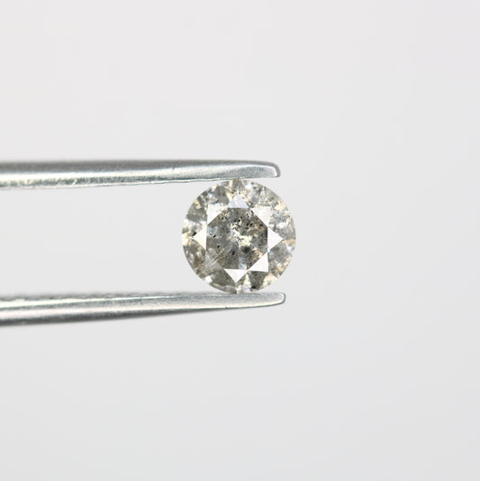 0.43 CT Round Brilliant Cut Salt and Pepper Natural Diamond for Engagement Ring and Custom Bridal Jewelry - JayKrishna Diamond