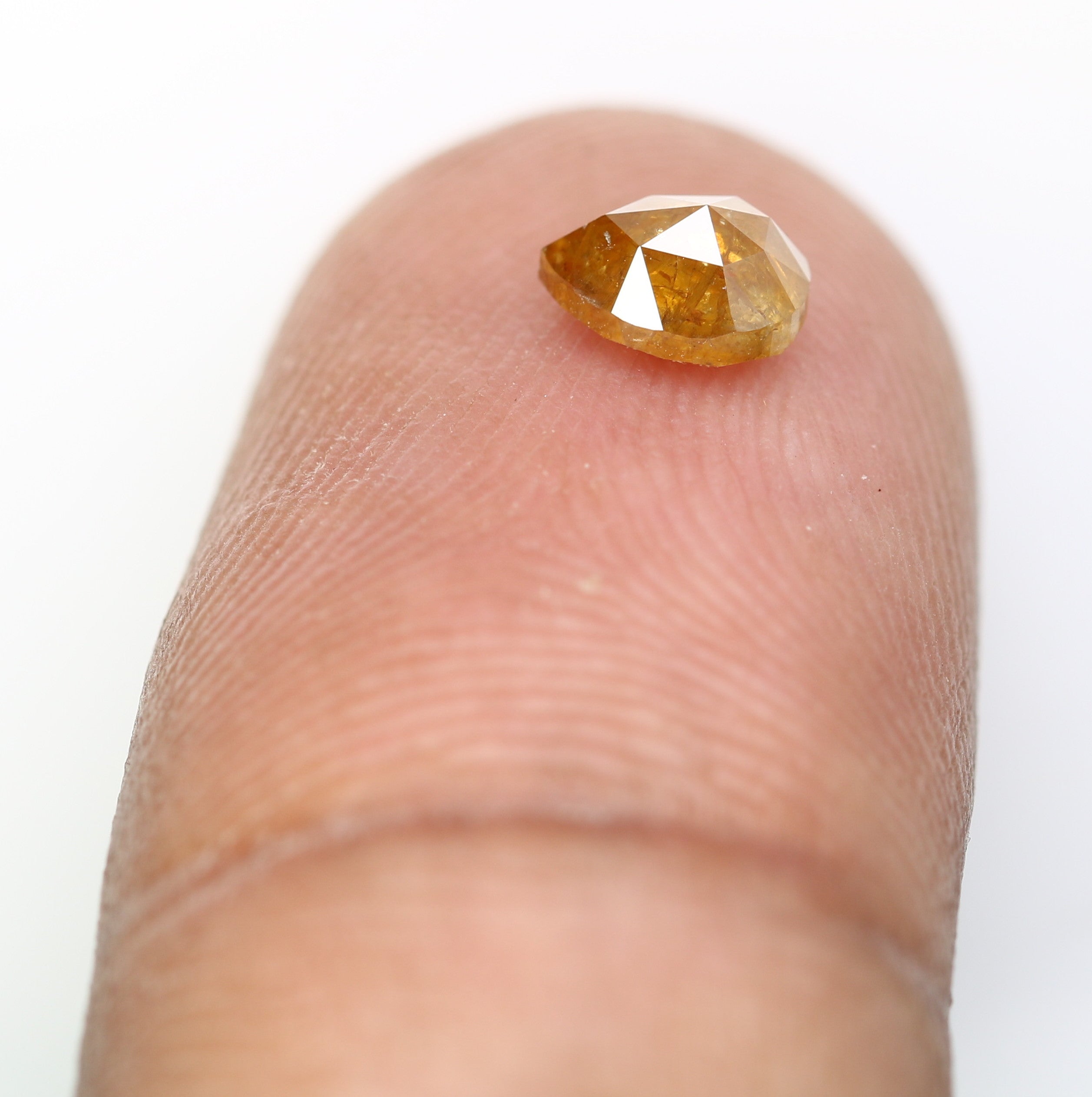 0.66 Carat Natural Orange Loose Pear Shaped Diamond For Wedding Ring