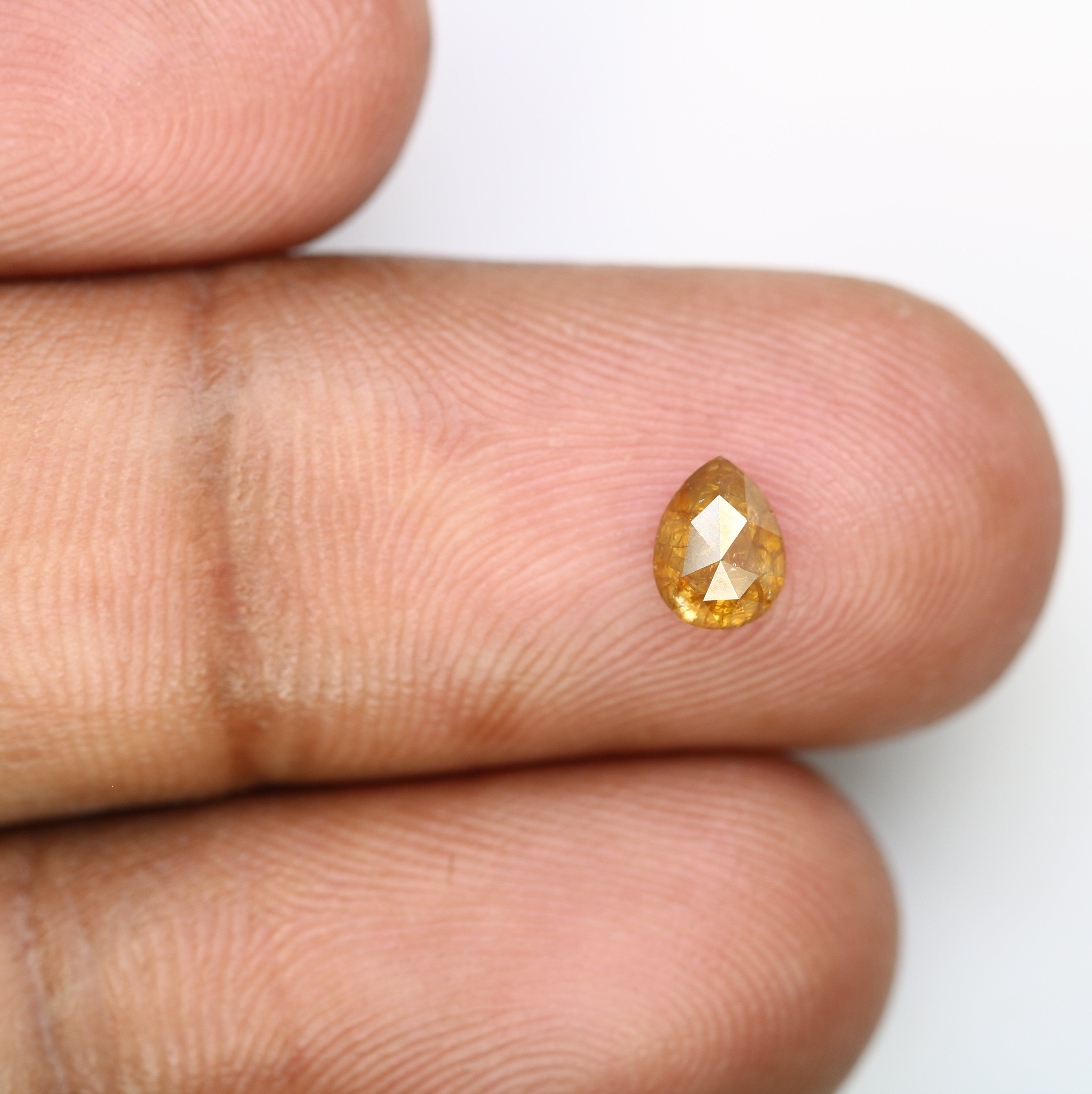 0.66 Carat Natural Orange Loose Pear Shaped Diamond For Wedding Ring