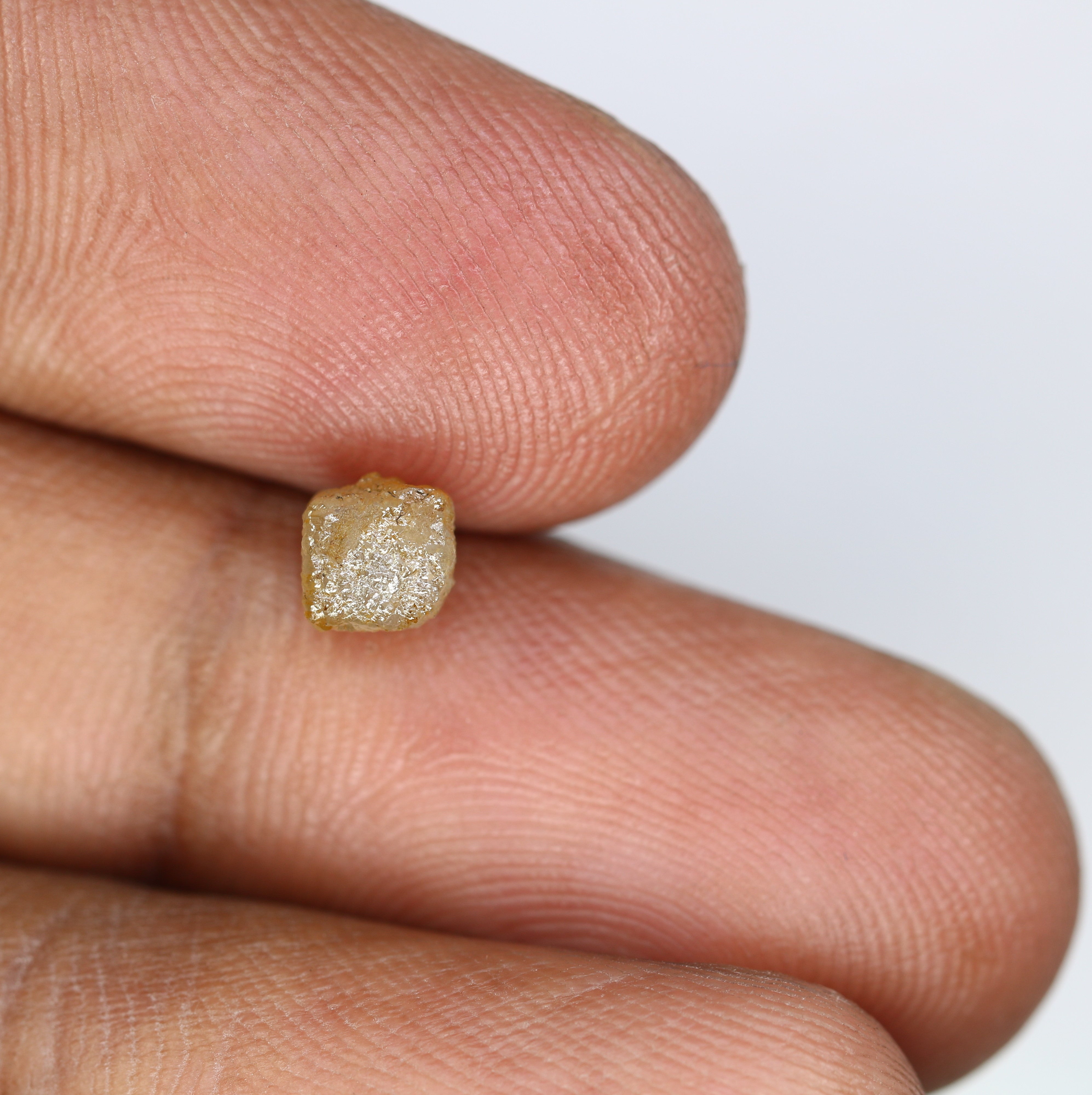1.35 Carat Peach Color Natural Loose Congo Cube Shape Raw Rough Diamond