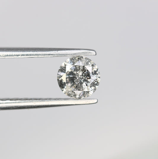 0.42 CT Round Brilliant Cut Salt and Pepper Loose Diamond for Engagement Ring and Custom Fine Jewelry - JayKrishna Diamond