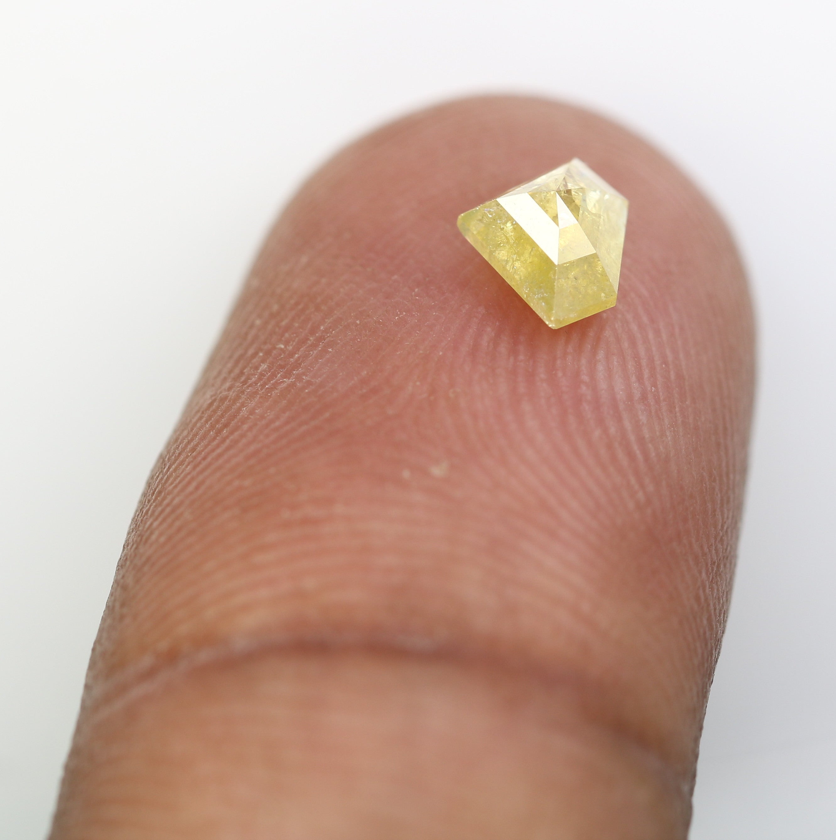 0.65 Carat 5 MM Diamond Shaped Loose Rustic Yellow Diamond For Diamond Earring