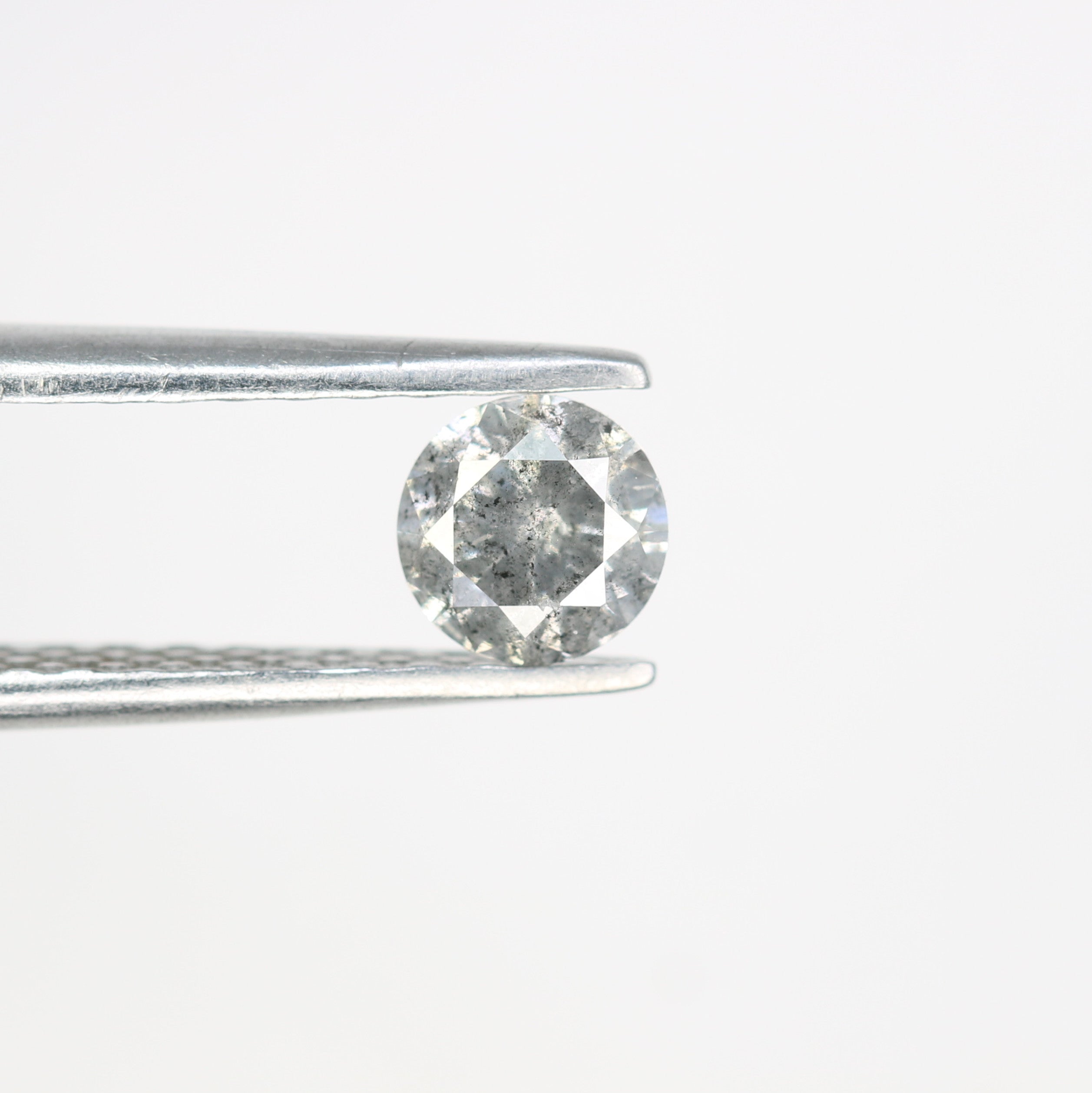 0.42 CT Round Brilliant Cut Salt And Pepper Natural Diamond For Engagement Ring