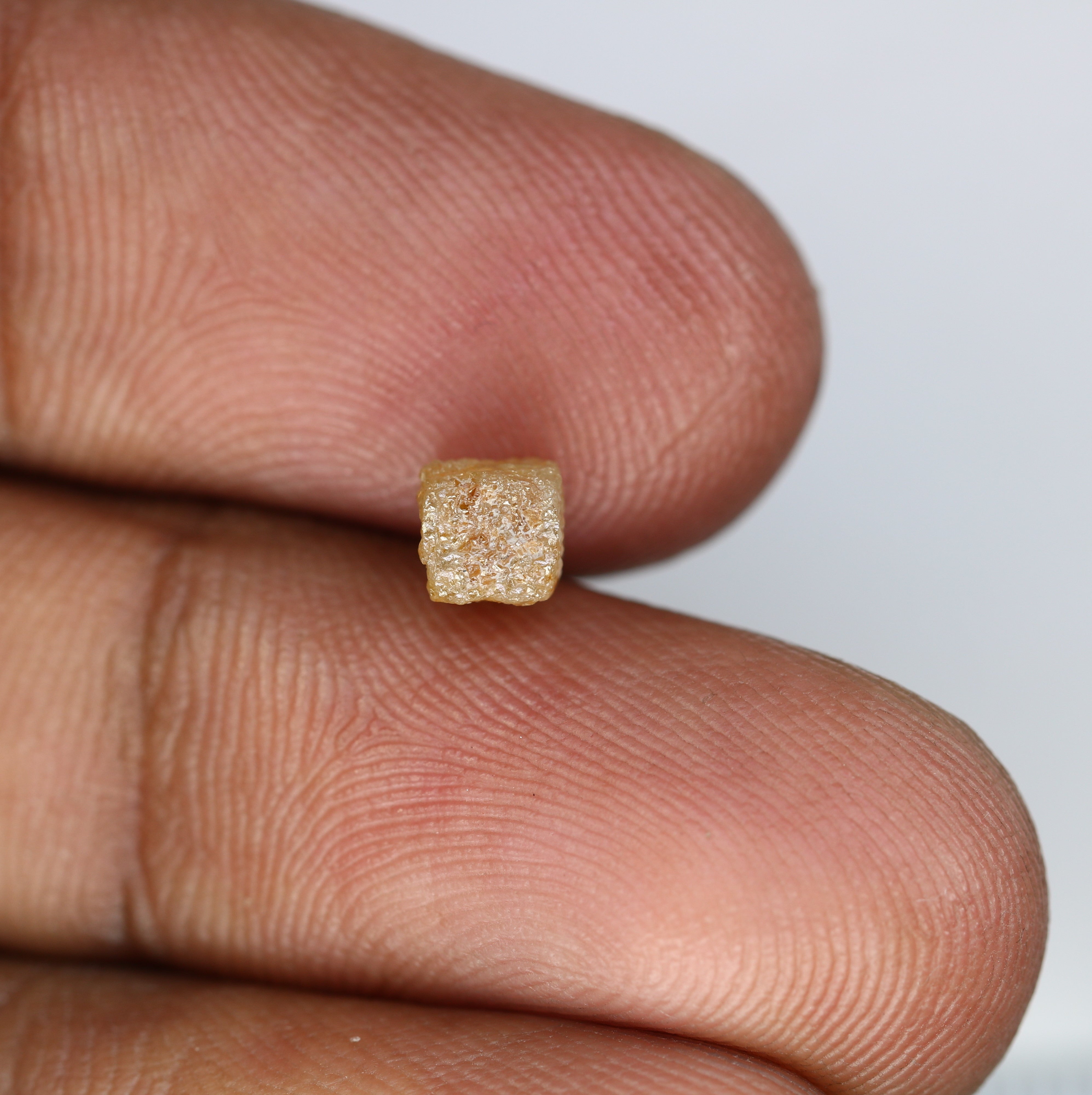 1.24 Carat Natural Loose Peach Color Congo Cube Raw Rough Diamond For Promise Ring