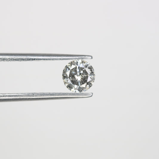 0.44 CT Salt and Pepper Natural Round Brilliant Cut Diamond for Engagement Ring and Unique Bridal Jewelry Design - JayKrishna Diamond