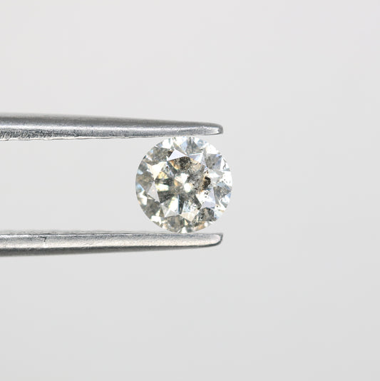 0.40 CT  Natural Salt And Pepper Round Brilliant Cut Diamond For Engagement Ring - JayKrishna Diamond