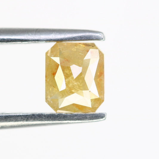 Unique 0.41 CT Rustic Yellow Emerald Cut Diamond | Perfect for Wedding Rings - JayKrishna Diamond