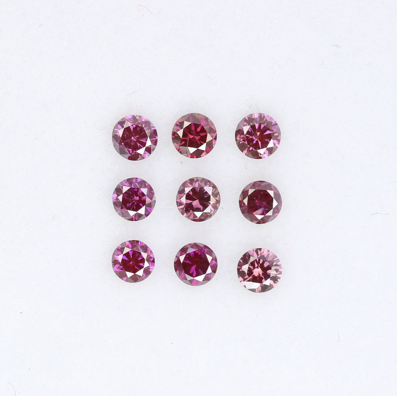 0.39 CT 2.10 to 2.20 MM Round Brilliant Cut Dark Pink Diamond For Engagement Ring