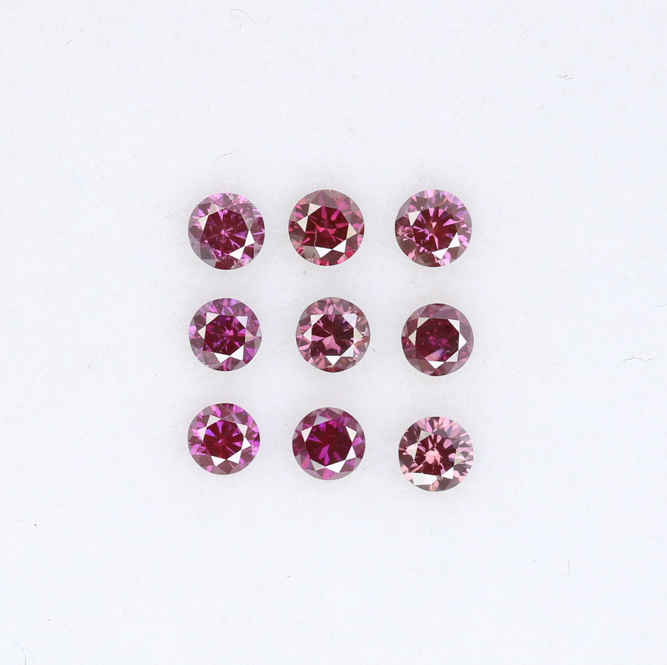 0.39 CT 2.10 to 2.20 MM Round Brilliant Cut Dark Pink Diamond For Engagement Ring