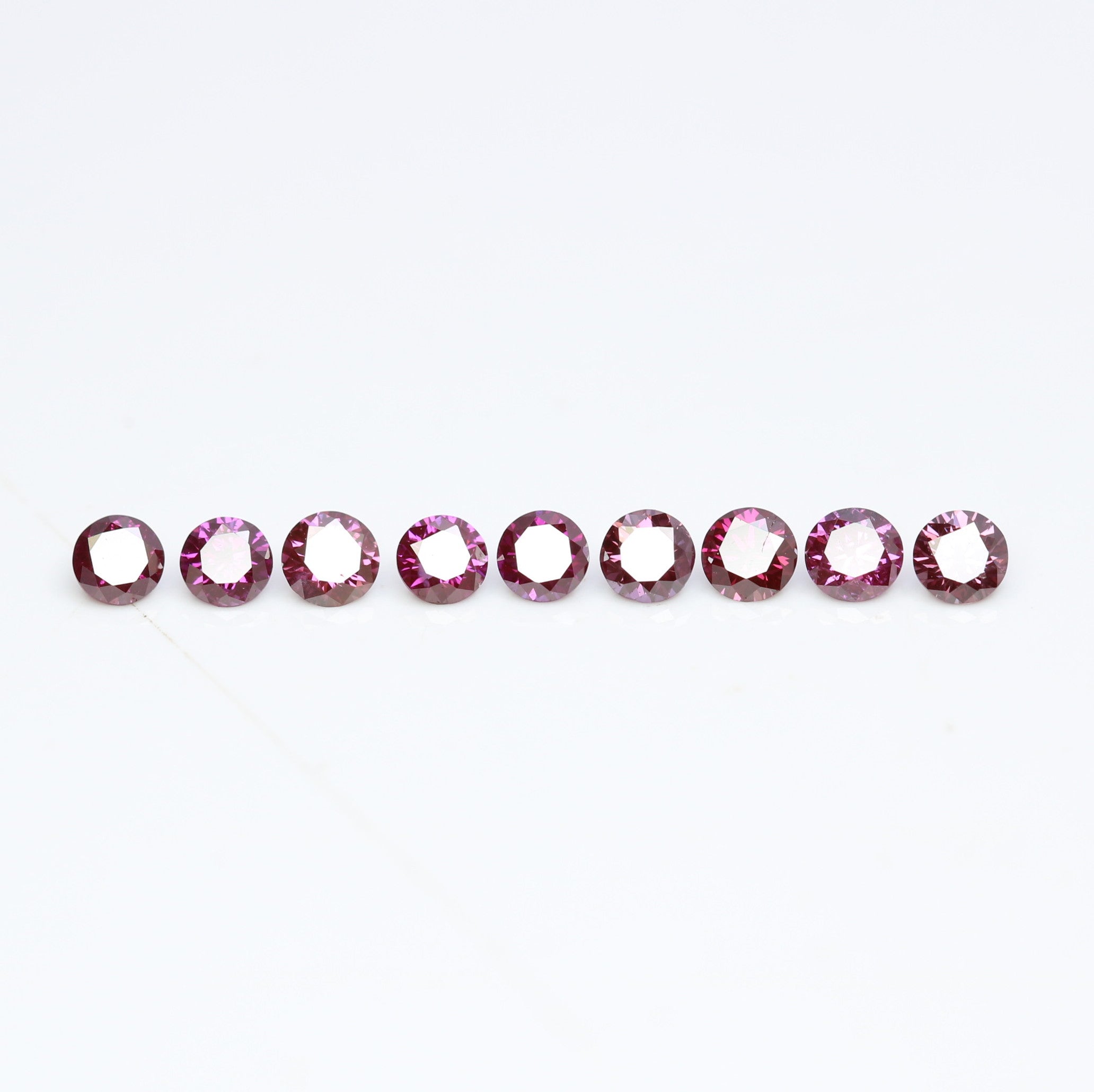 0.39 CT 2.10 to 2.20 MM Round Brilliant Cut Dark Pink Diamond For Engagement Ring