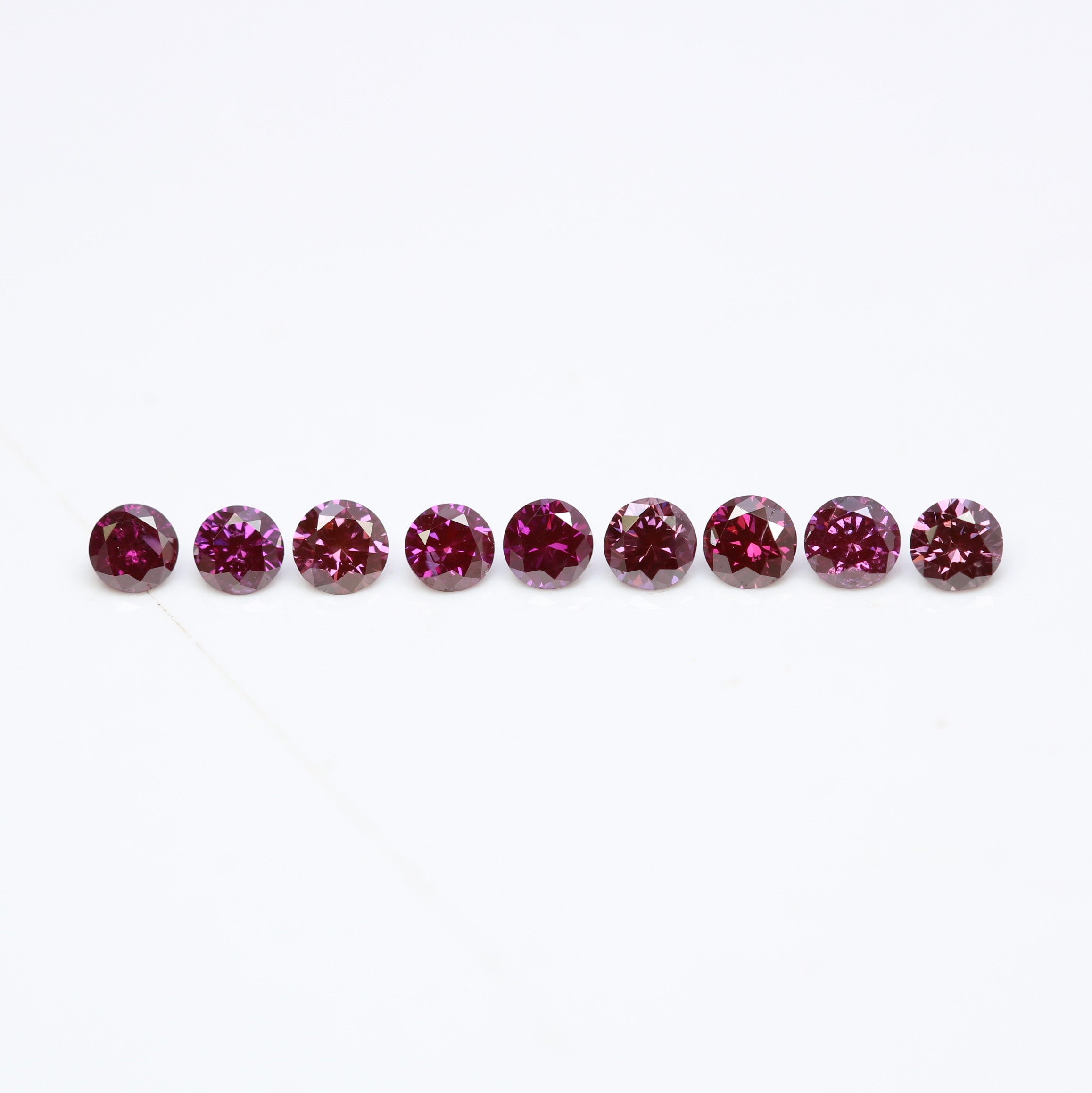 0.39 CT 2.10 to 2.20 MM Round Brilliant Cut Dark Pink Diamond For Engagement Ring