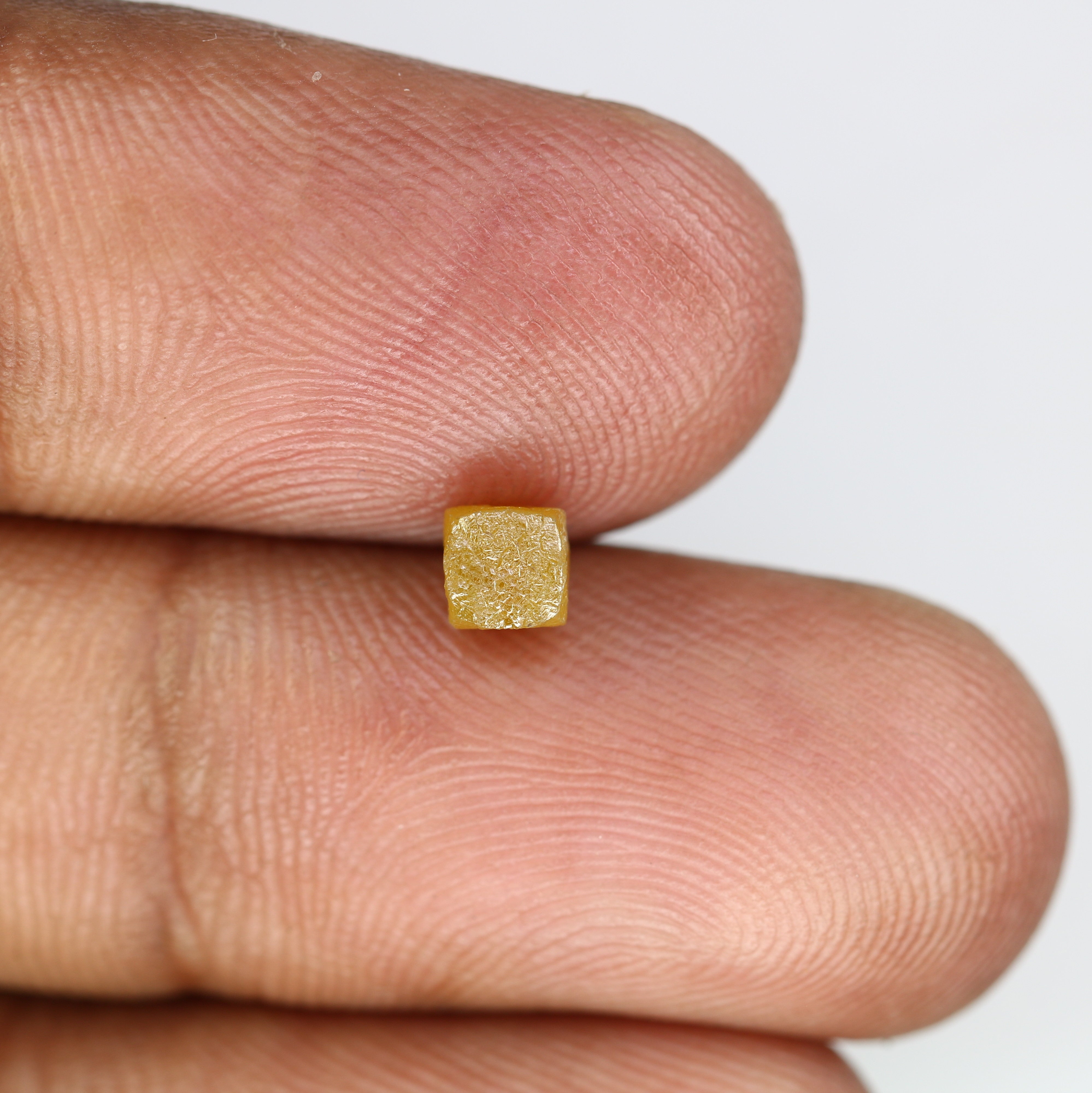 0.93 CT 4.00 x 4.00 MM Yellow Loose Congo Cube Shape Raw Rough Diamond