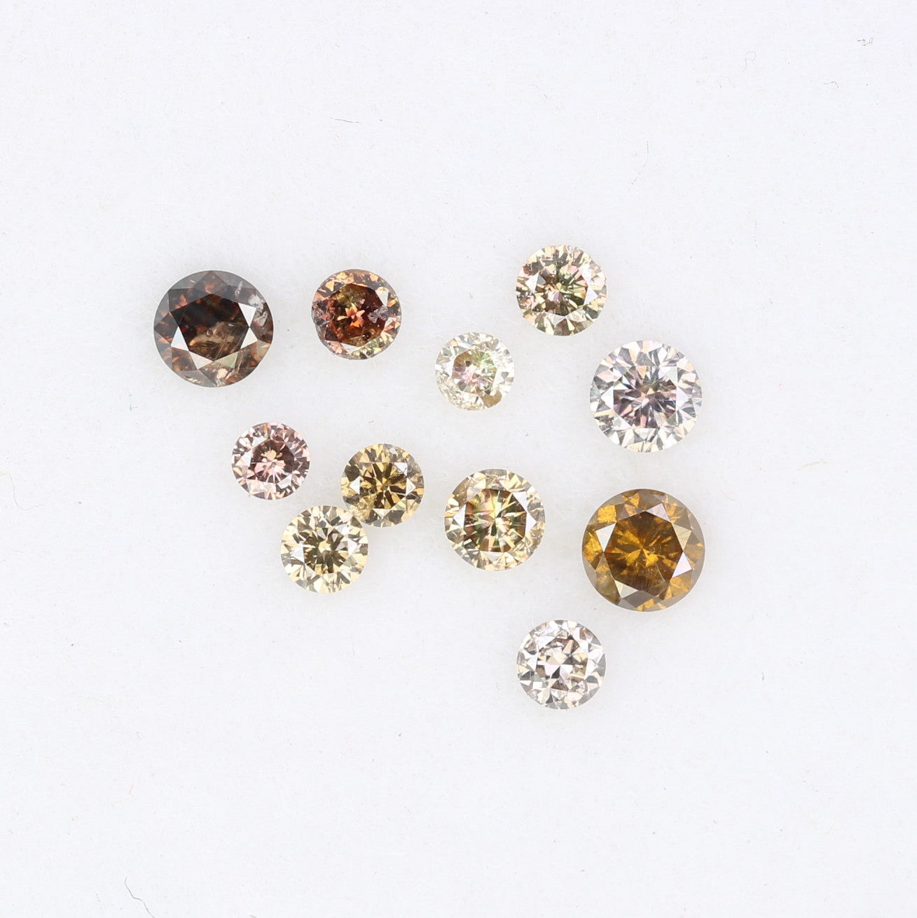 0.35 CT 1.50 to 2.30 MM Round Brilliant Cut Light Brown Diamond For Engagement Ring