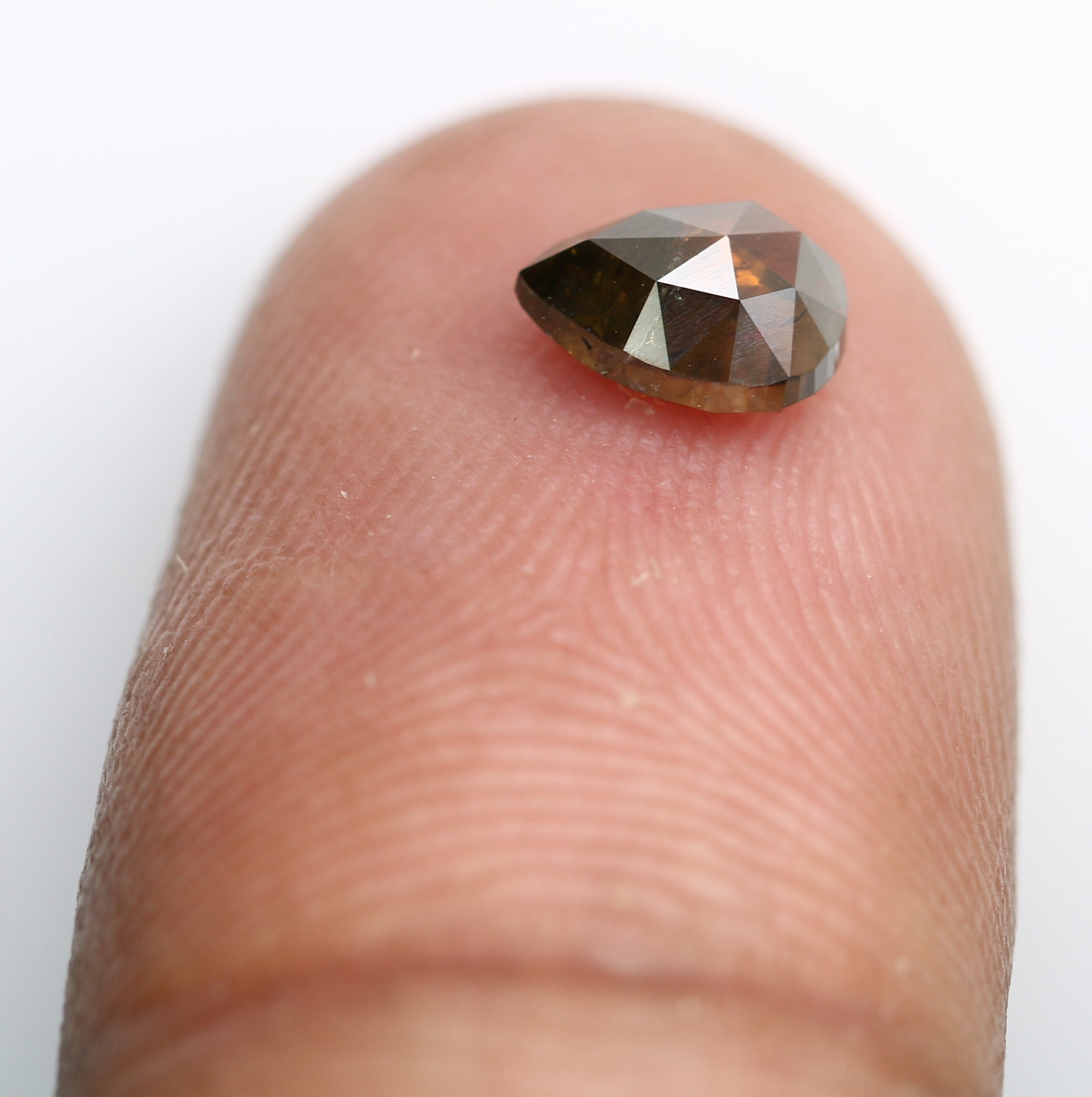 0.86 Carat 6.5MM Pear Shaped Loose Fancy Brown Diamond For Galaxy Ring
