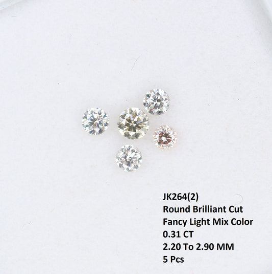 0.31 CT 2.20 To 2.90 MM Fancy Mix light Brilliant Cut Round Diamond For Engagement Ring