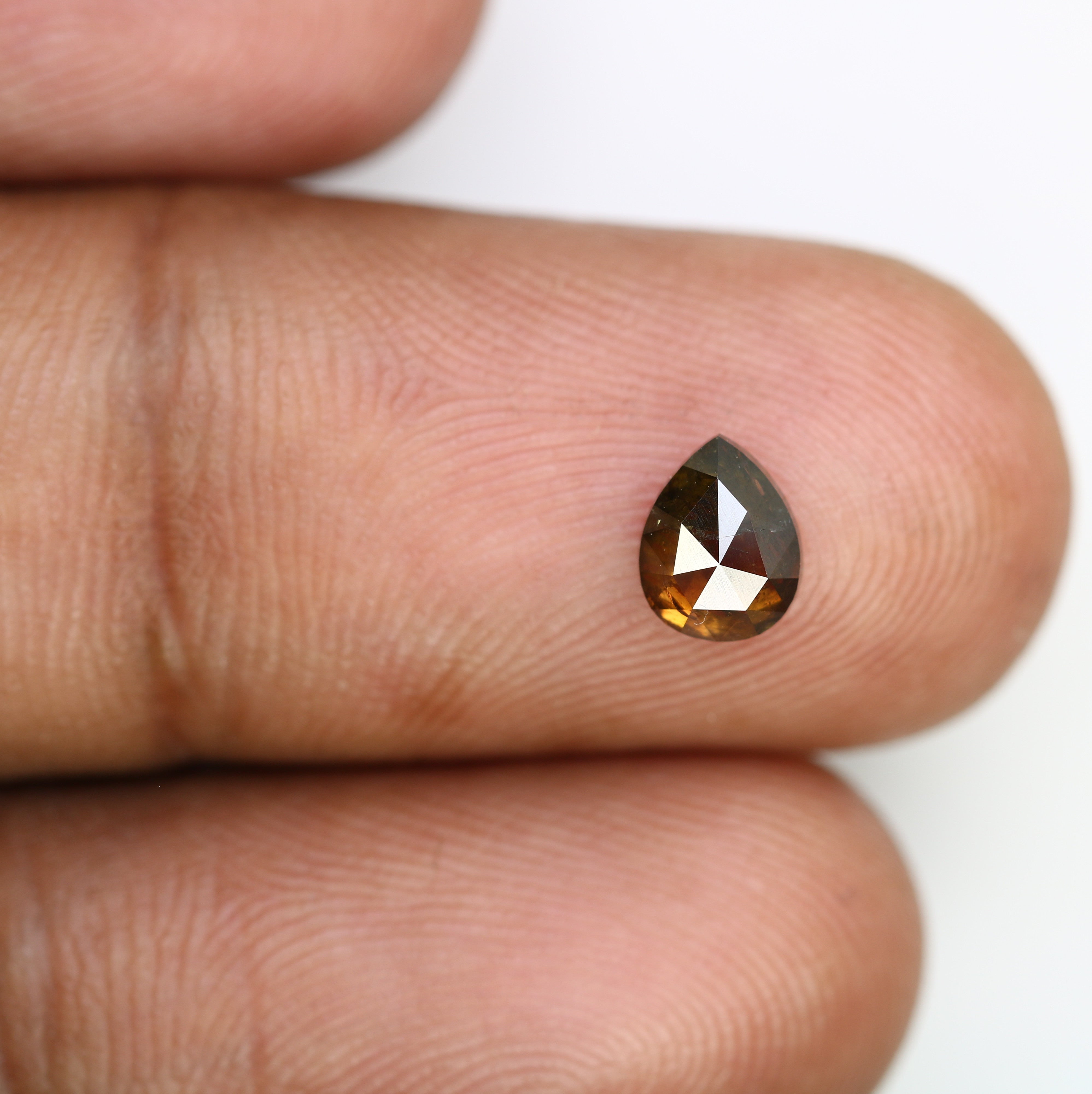 0.86 Carat 6.5MM Pear Shaped Loose Fancy Brown Diamond For Galaxy Ring