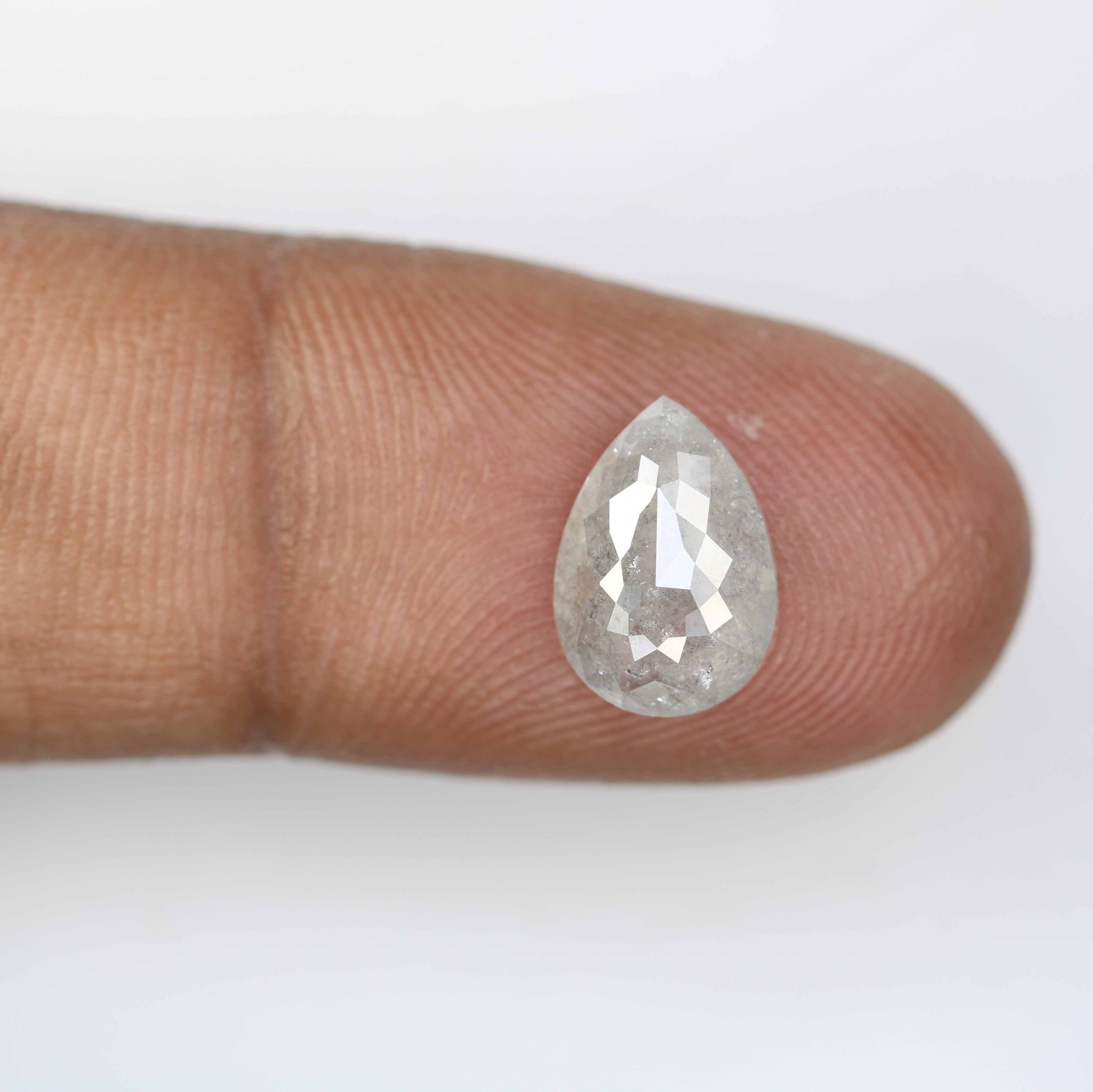 2.66 CT 11.00 MM Pear Shape Salt And Pepper Diamond For Engagement Ring