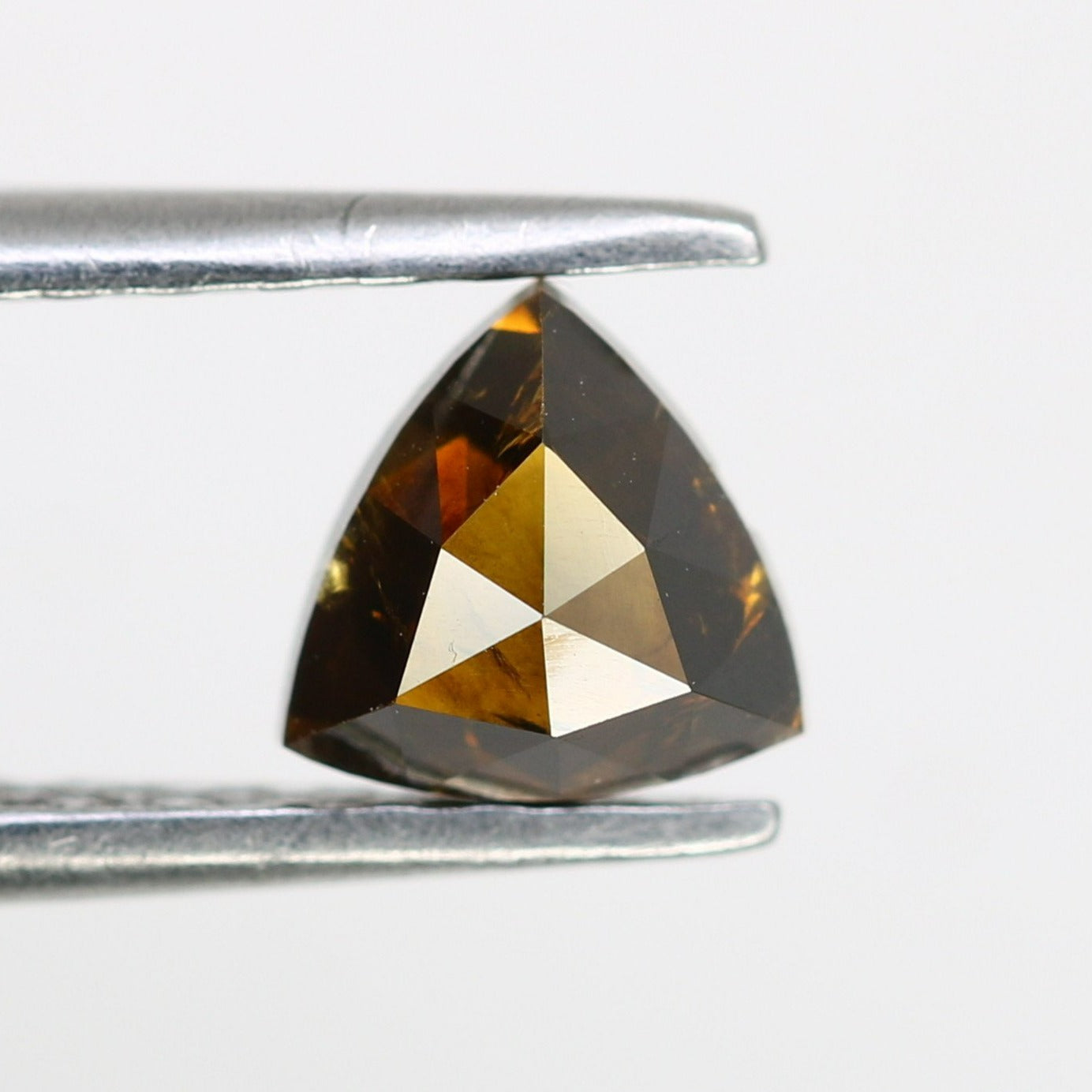 0.73 Carat 5.3 MM Triangle Shaped Fancy Brown Diamond For Engagement Ring