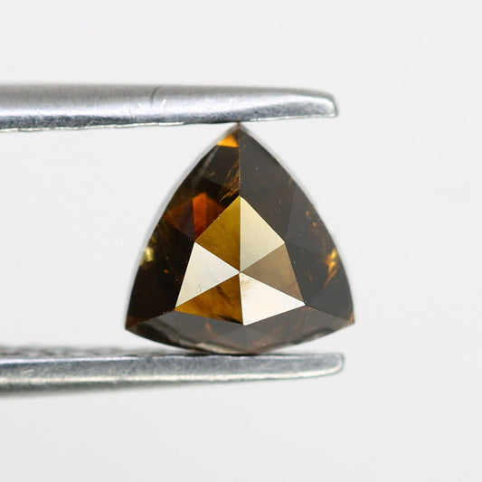 0.73 Carat 5.3 MM Triangle Shaped Fancy Brown Diamond For Engagement Ring - JayKrishna Diamond
