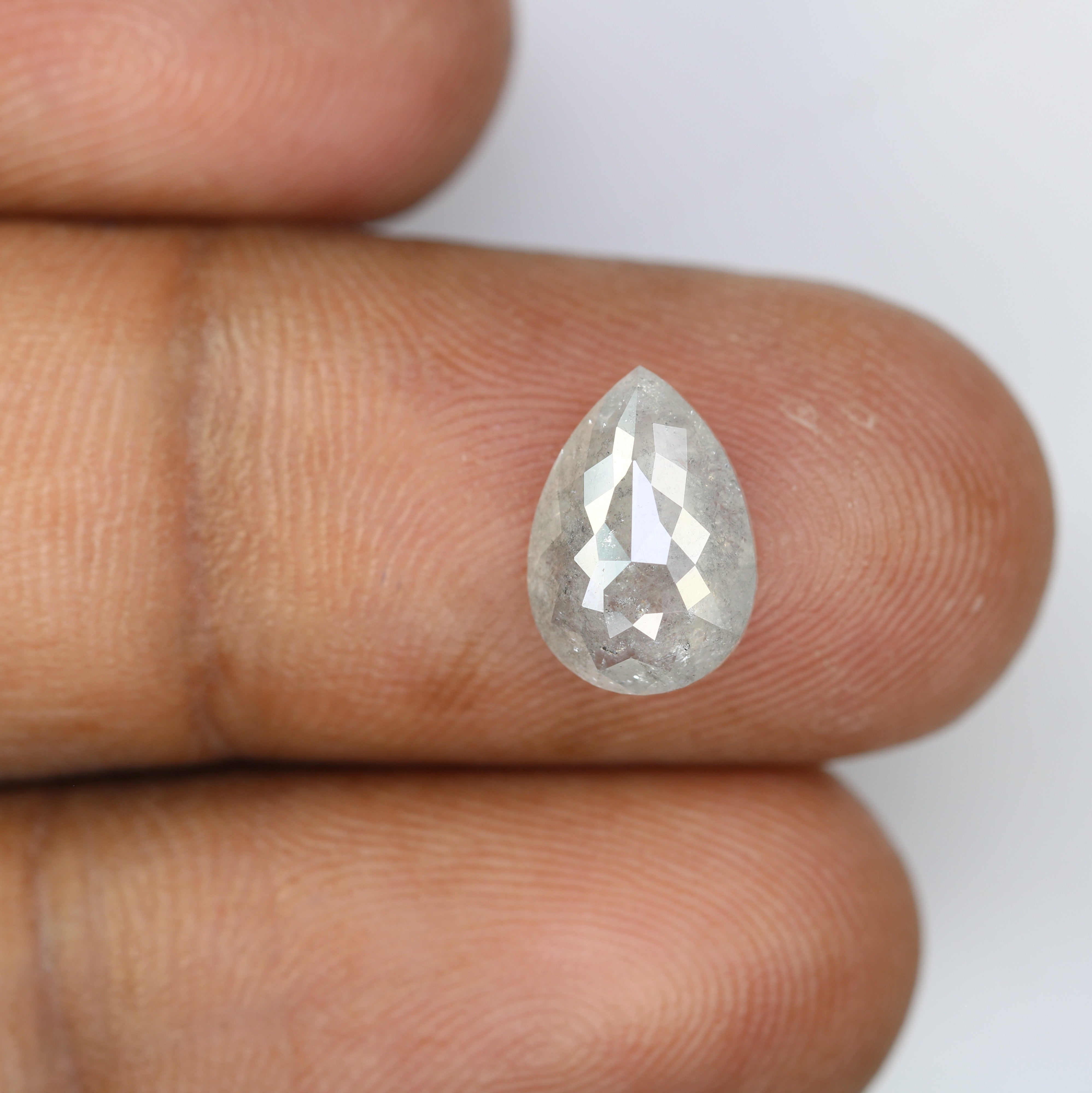 2.66 CT 11.00 MM Pear Shape Salt And Pepper Diamond For Engagement Ring
