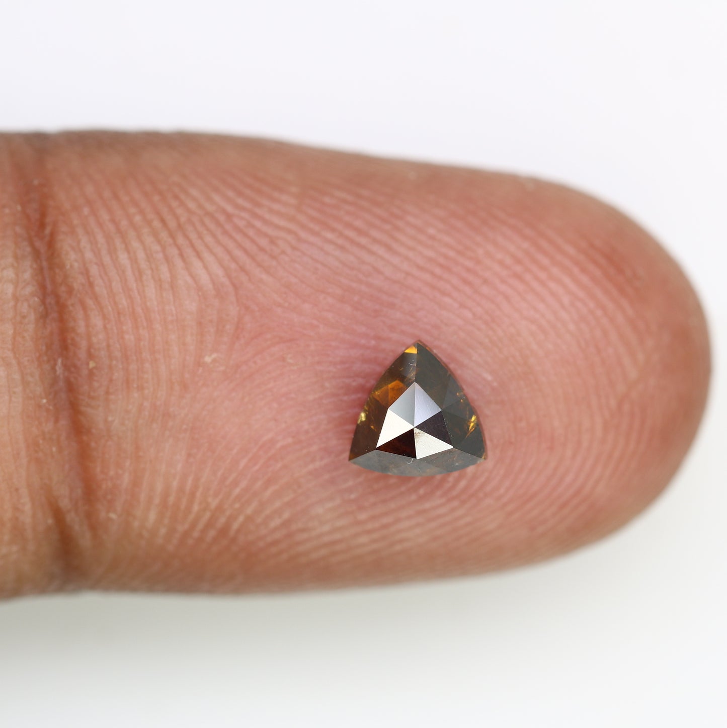 0.73 Carat 5.3 MM Triangle Shaped Fancy Brown Diamond For Engagement Ring