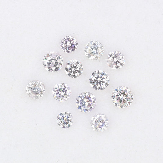 0.57 CT 1.90 To 2.60 MM Round Fancy Mix light Brilliant Cut Diamond For Engagement Ring