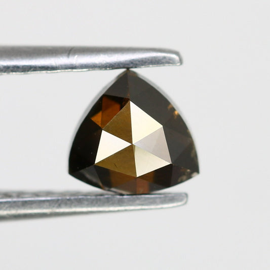 0.59 Carat 5 MM Dark Brown Color Triangle Shaped Loose Natural Diamond For Wedding Ring