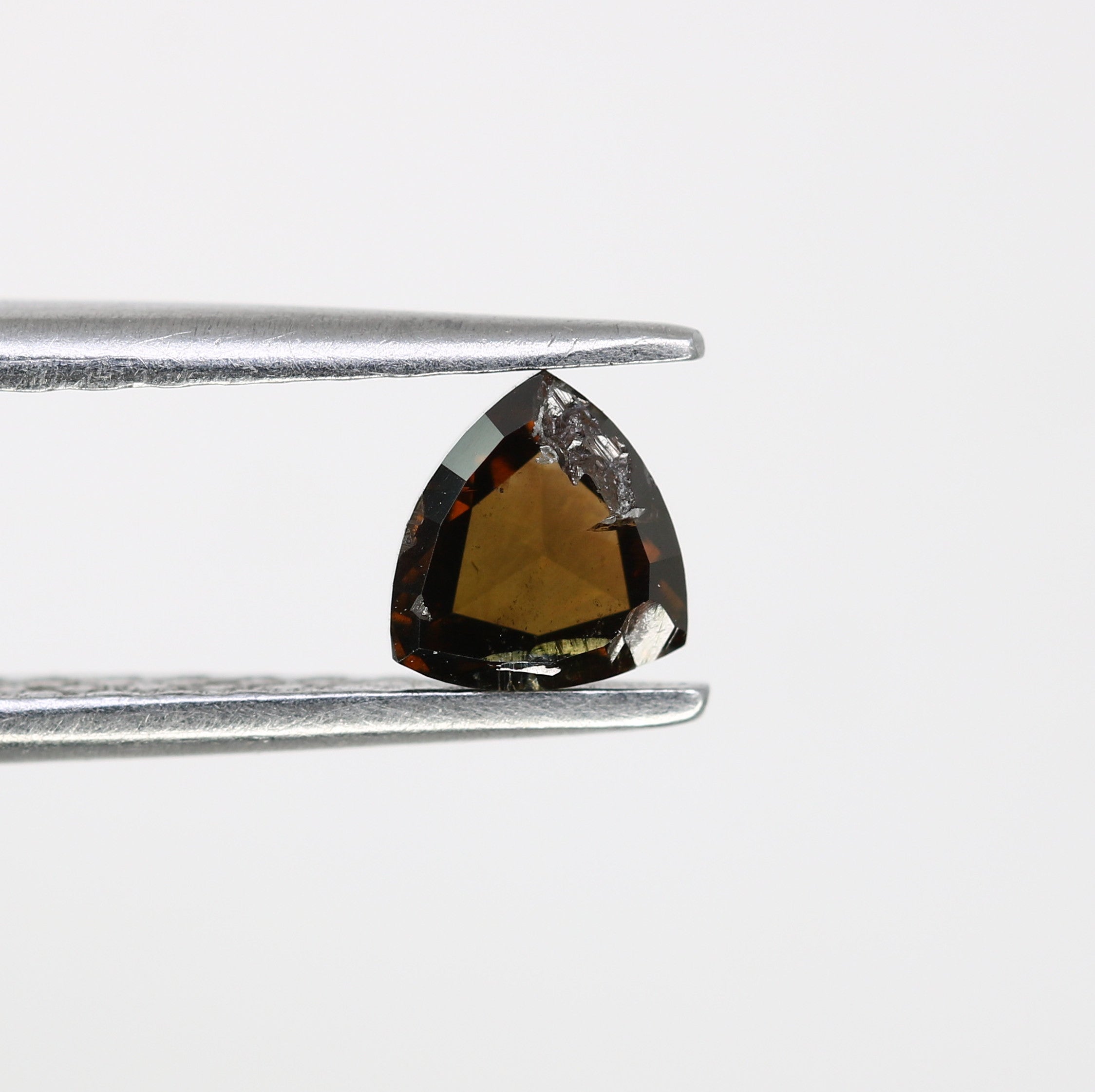 0.59 Carat 5 MM Dark Brown Color Triangle Shaped Loose Natural Diamond For Wedding Ring