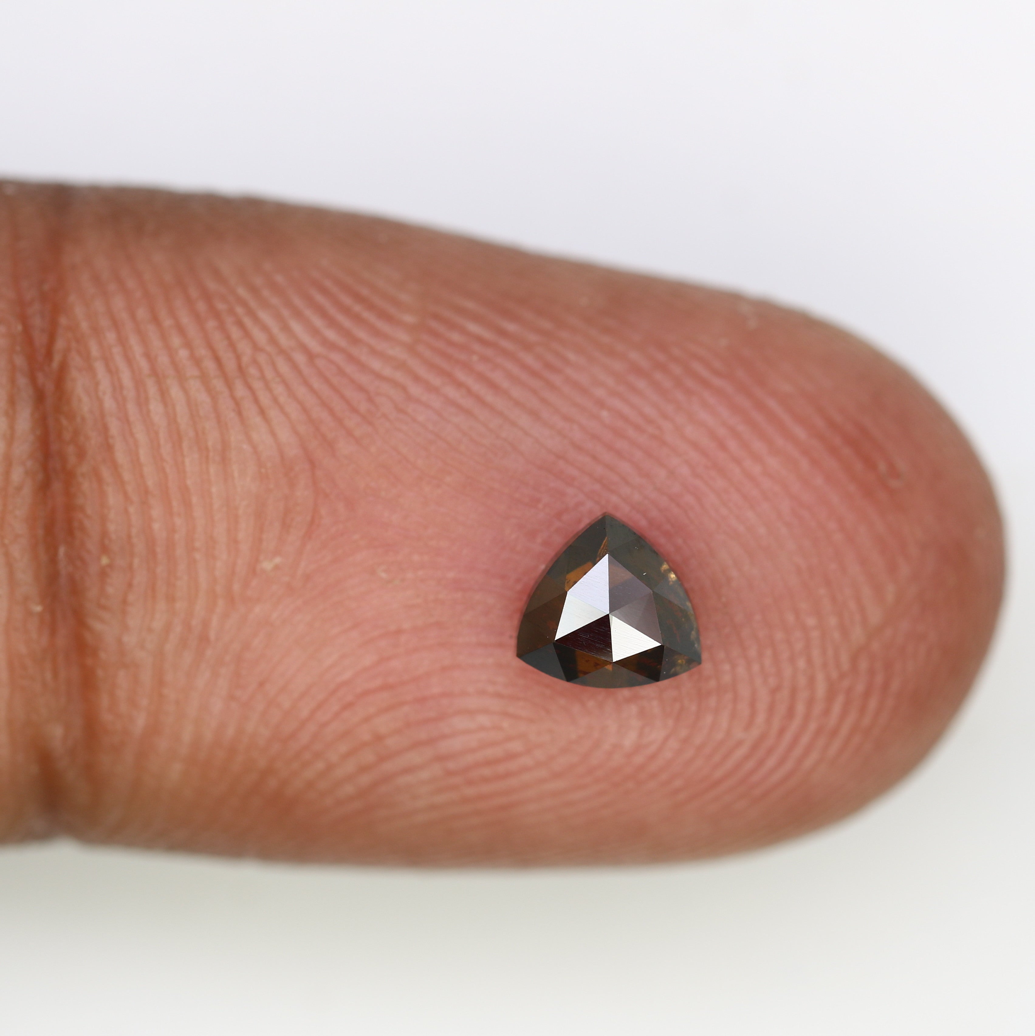0.59 Carat 5 MM Dark Brown Color Triangle Shaped Loose Natural Diamond For Wedding Ring