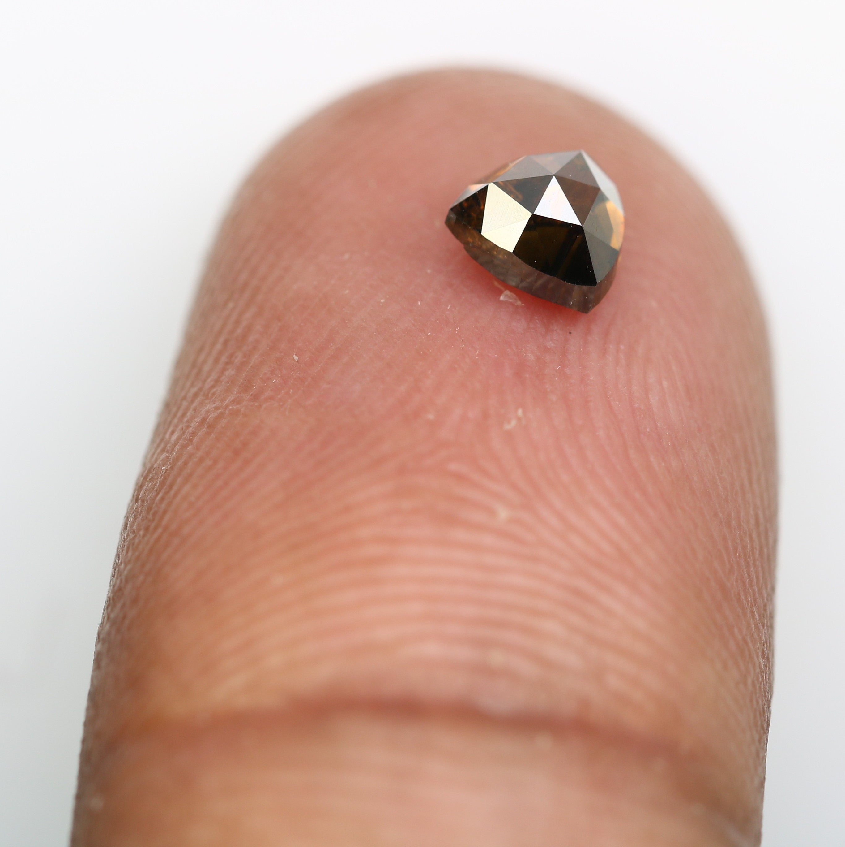 0.59 Carat 5 MM Dark Brown Color Triangle Shaped Loose Natural Diamond For Wedding Ring