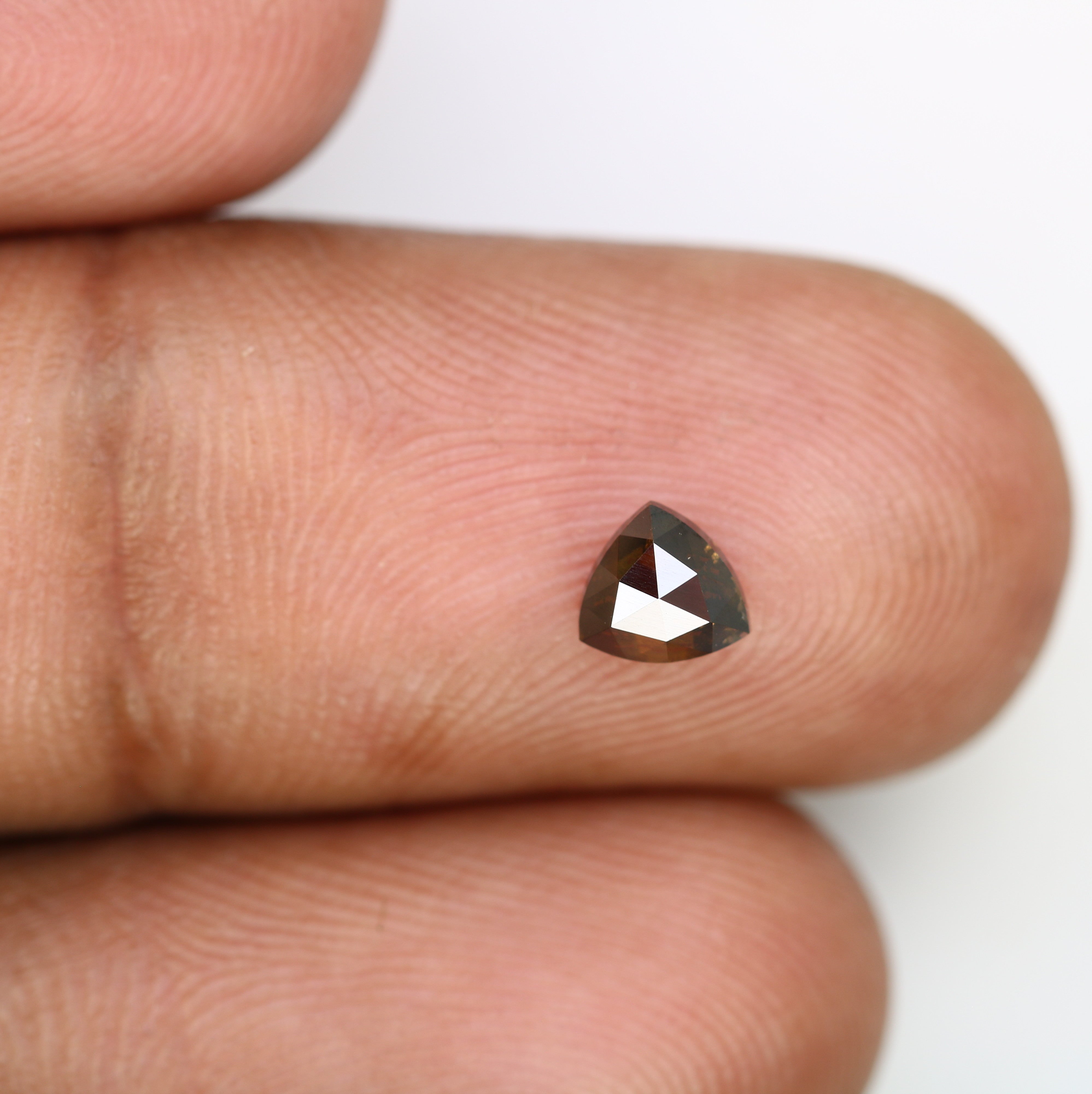 0.59 Carat 5 MM Dark Brown Color Triangle Shaped Loose Natural Diamond For Wedding Ring