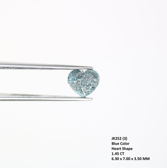 1.45 Carat Blue Raw Diamond Heart Shaped Rough Diamond For Diamond Ring
