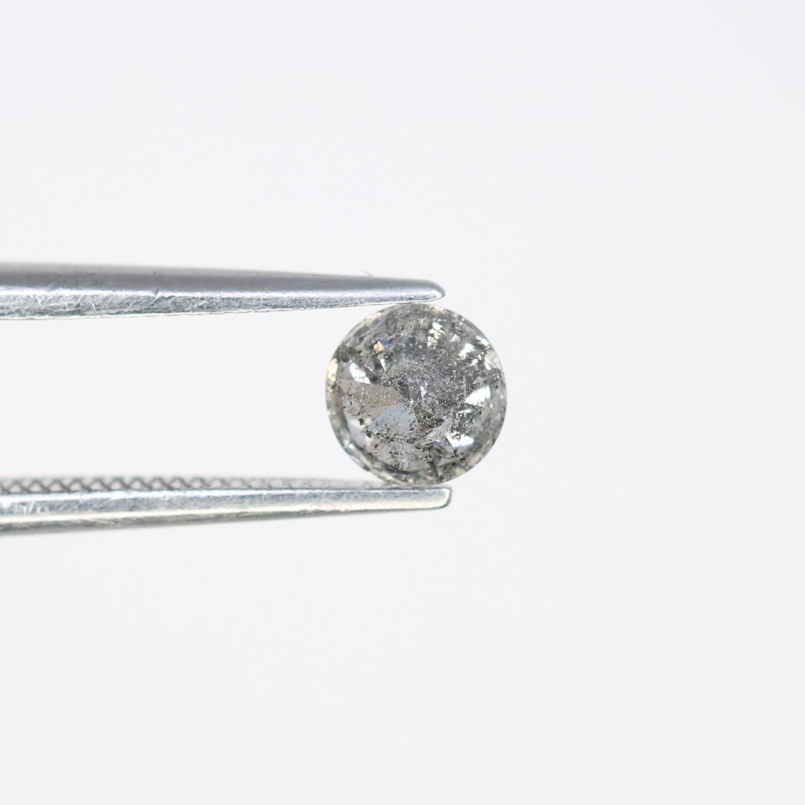 0.42 CT Natural Round Brilliant Cut 4.70 x 2.90 MM Salt And Pepper Diamond For Engagement Ring