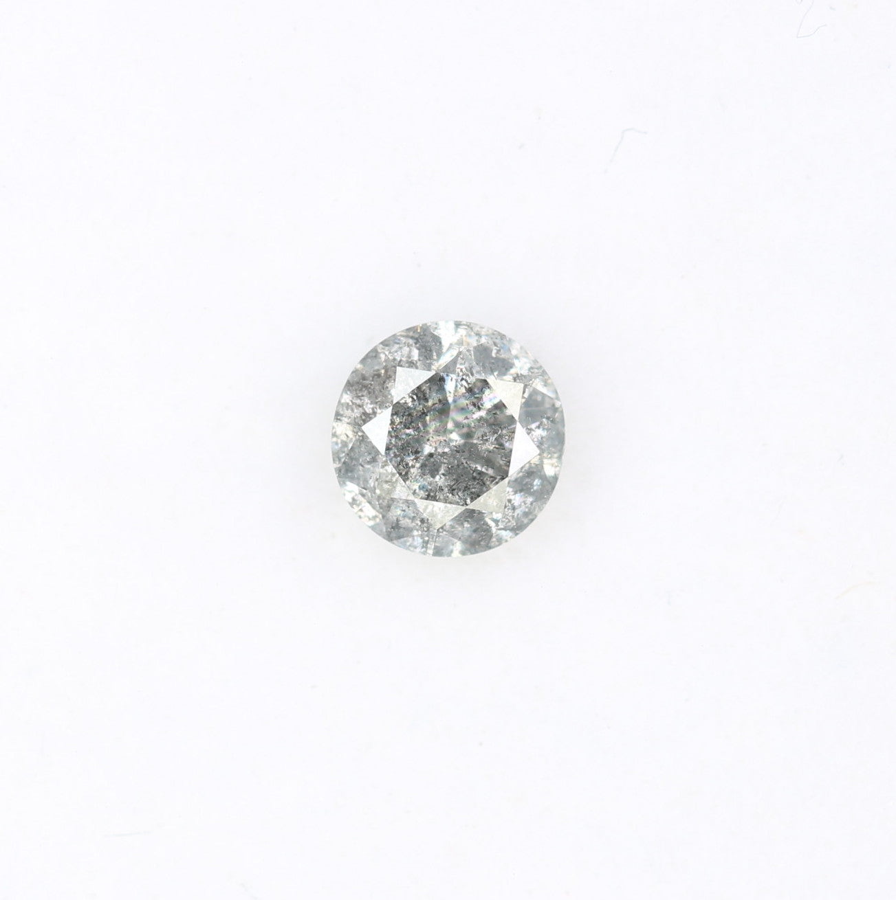 0.42 CT Natural Round Brilliant Cut 4.70 x 2.90 MM Salt And Pepper Diamond For Engagement Ring