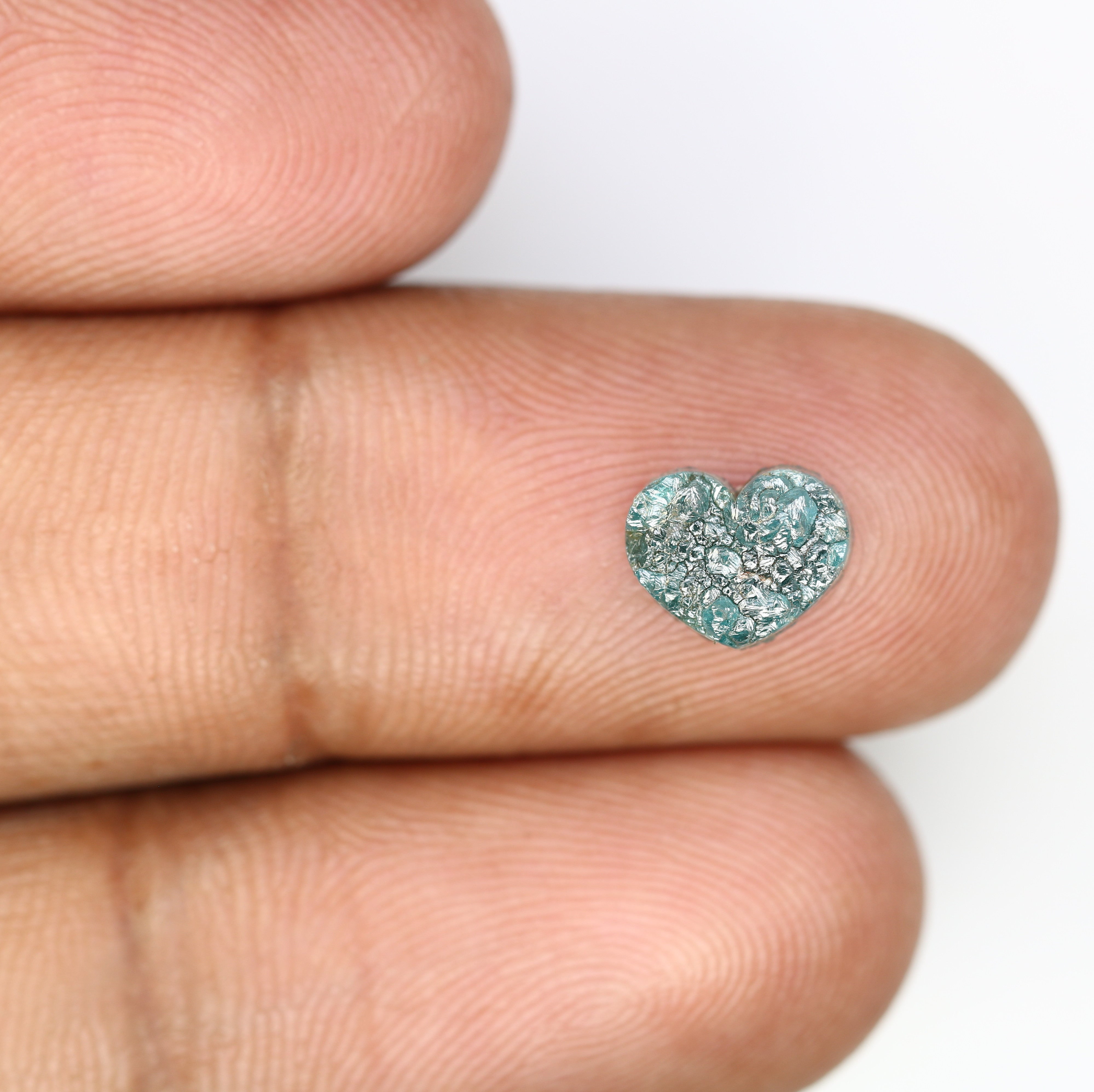 2.08 Carat Heart Shape Diamond Fancy Blue Color Rough Diamond For Wedding Ring