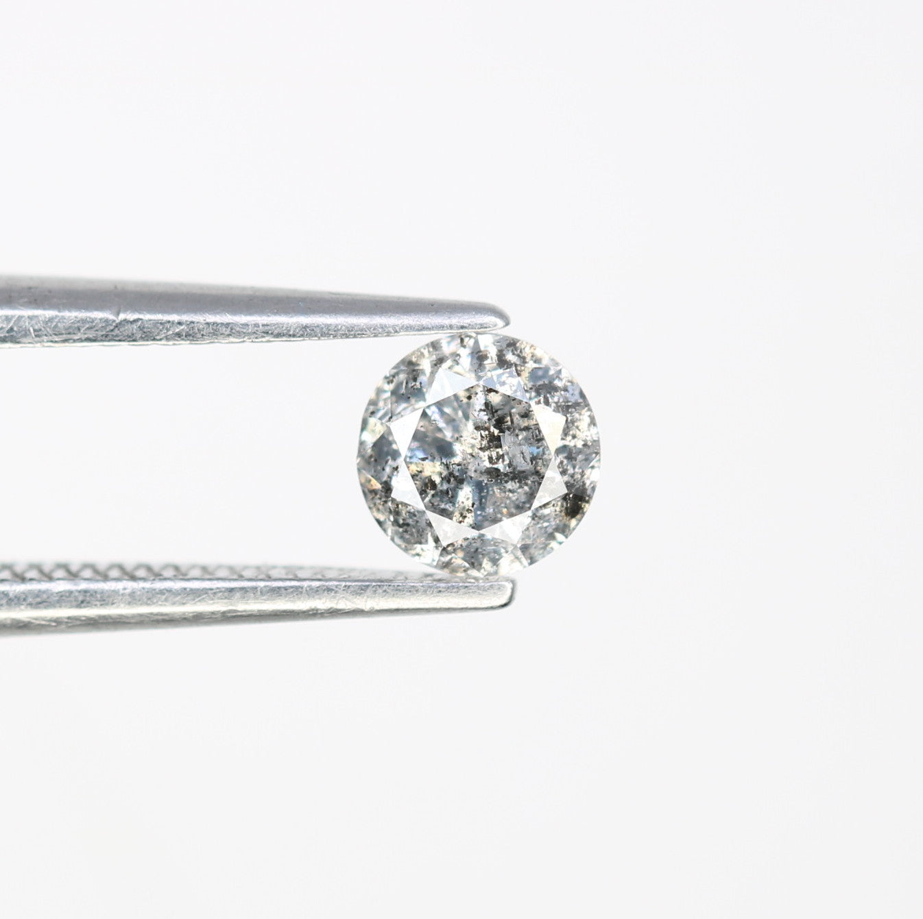 0.42 CT Salt And Pepper 4.60 x 2.90 MM Loose Round Brilliant Cut Diamond For Engagement Ring