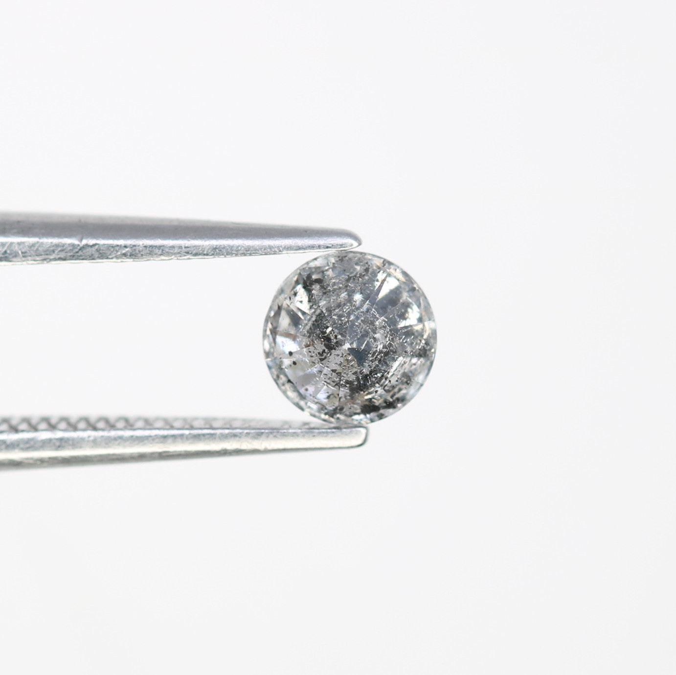 0.42 CT Salt And Pepper 4.60 x 2.90 MM Loose Round Brilliant Cut Diamond For Engagement Ring
