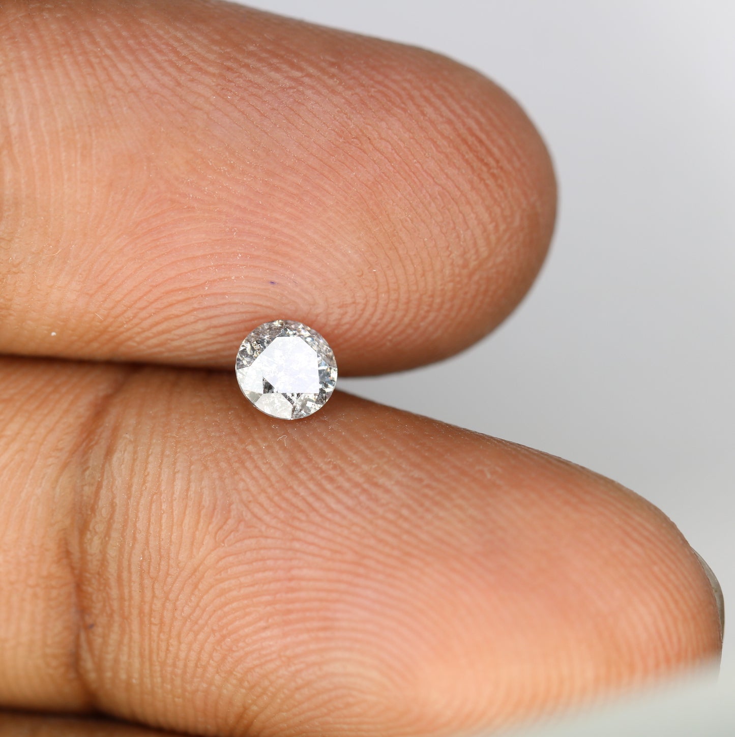 0.42 CT Salt And Pepper 4.60 x 2.90 MM Loose Round Brilliant Cut Diamond For Engagement Ring