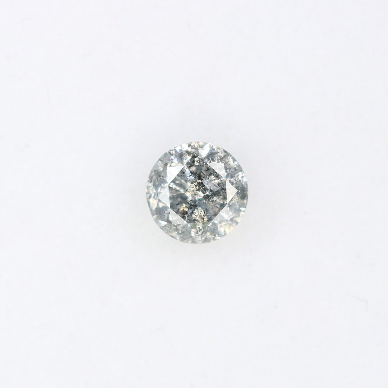 0.42 CT Salt And Pepper 4.60 x 2.90 MM Loose Round Brilliant Cut Diamond For Engagement Ring