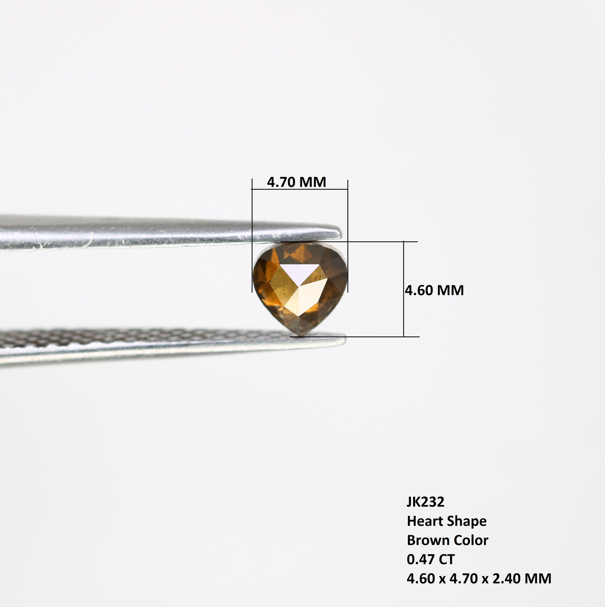0.47 Ct 4.6 MM Heart Shape Fancy Brown Color Loose Diamond For Diamond Pendant - JayKrishna Diamond